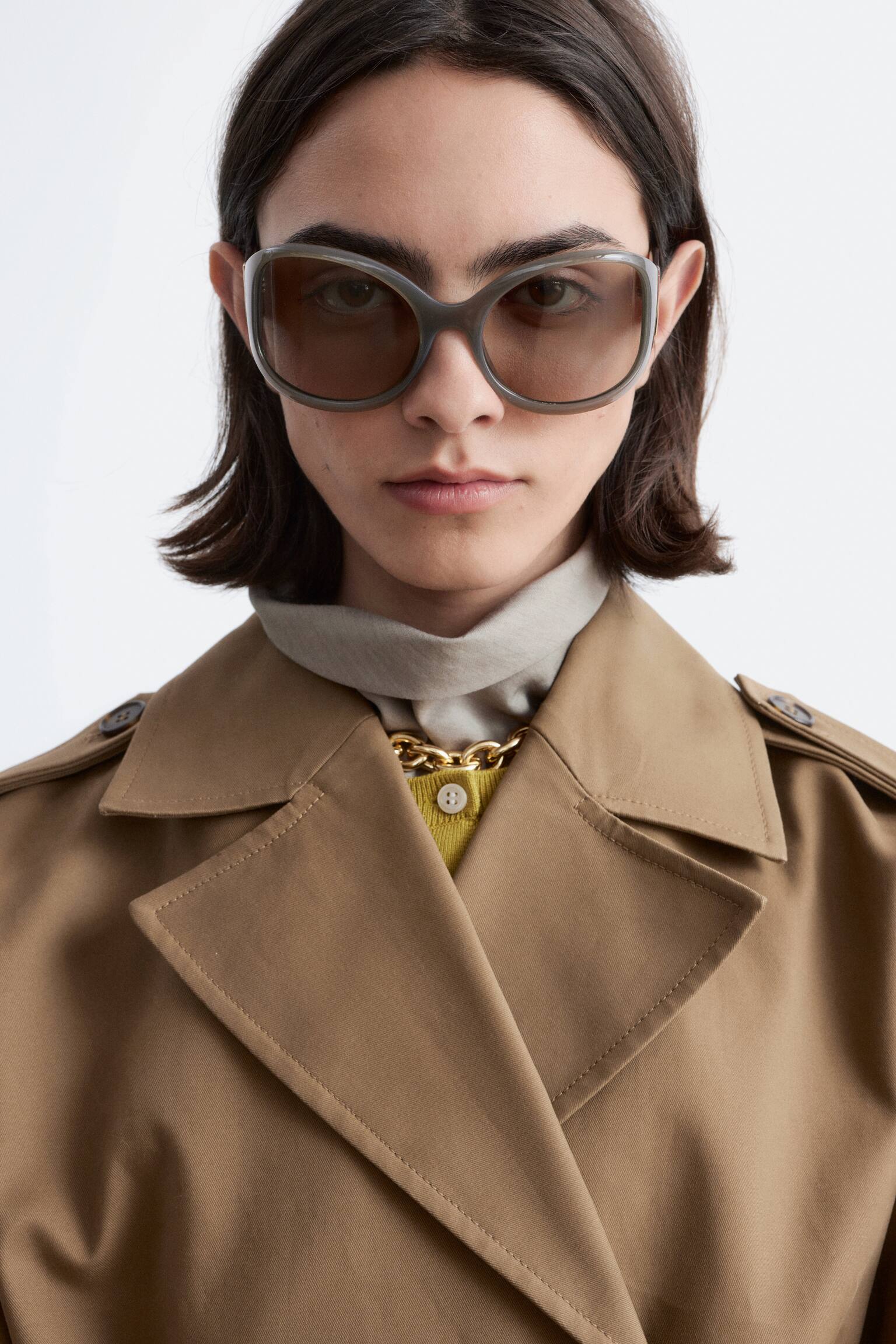 Trenchcoat met ceintuur - Donkerbeige - 4