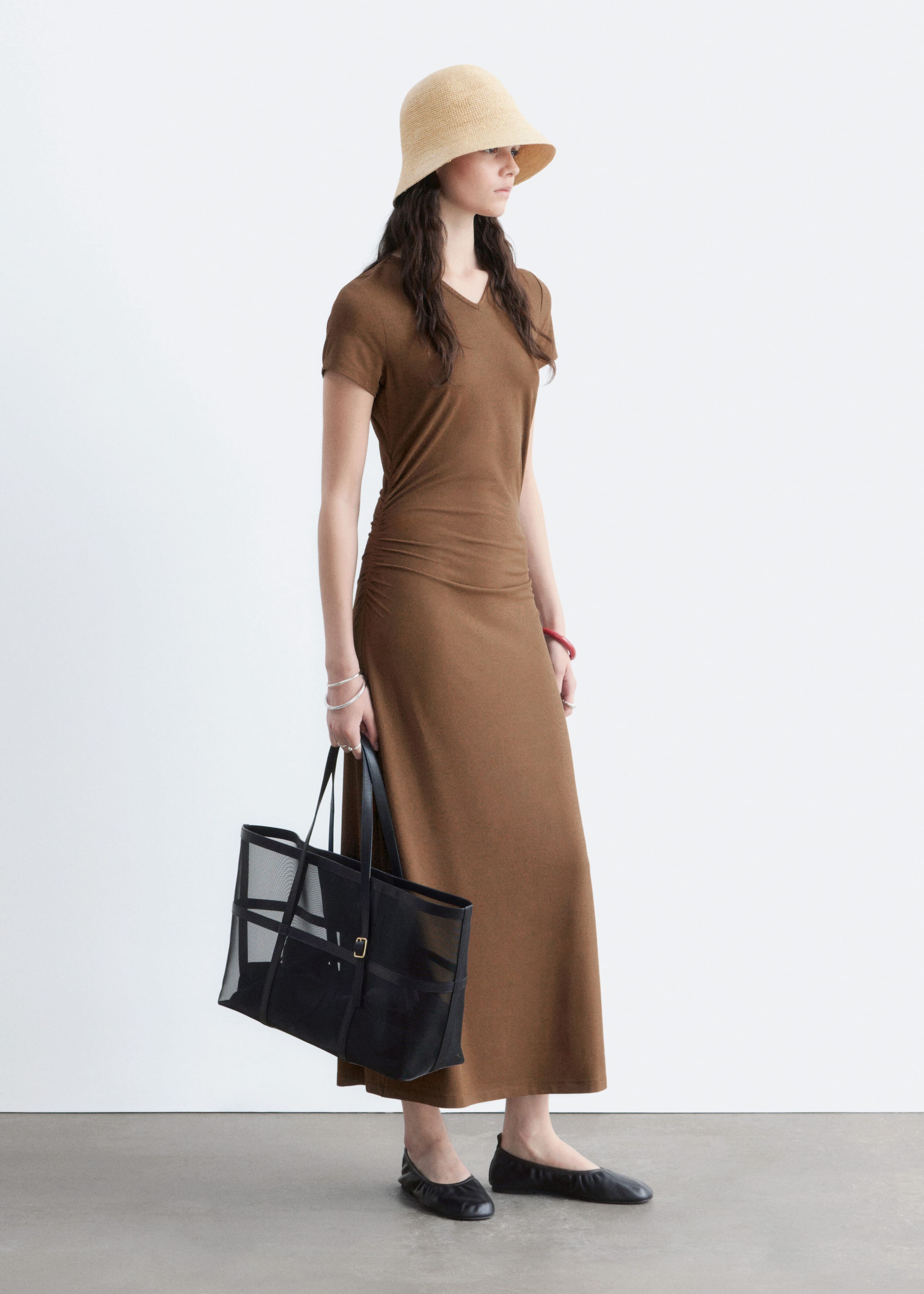Piqué Jersey Midi Dress - Lilac - Lookbook