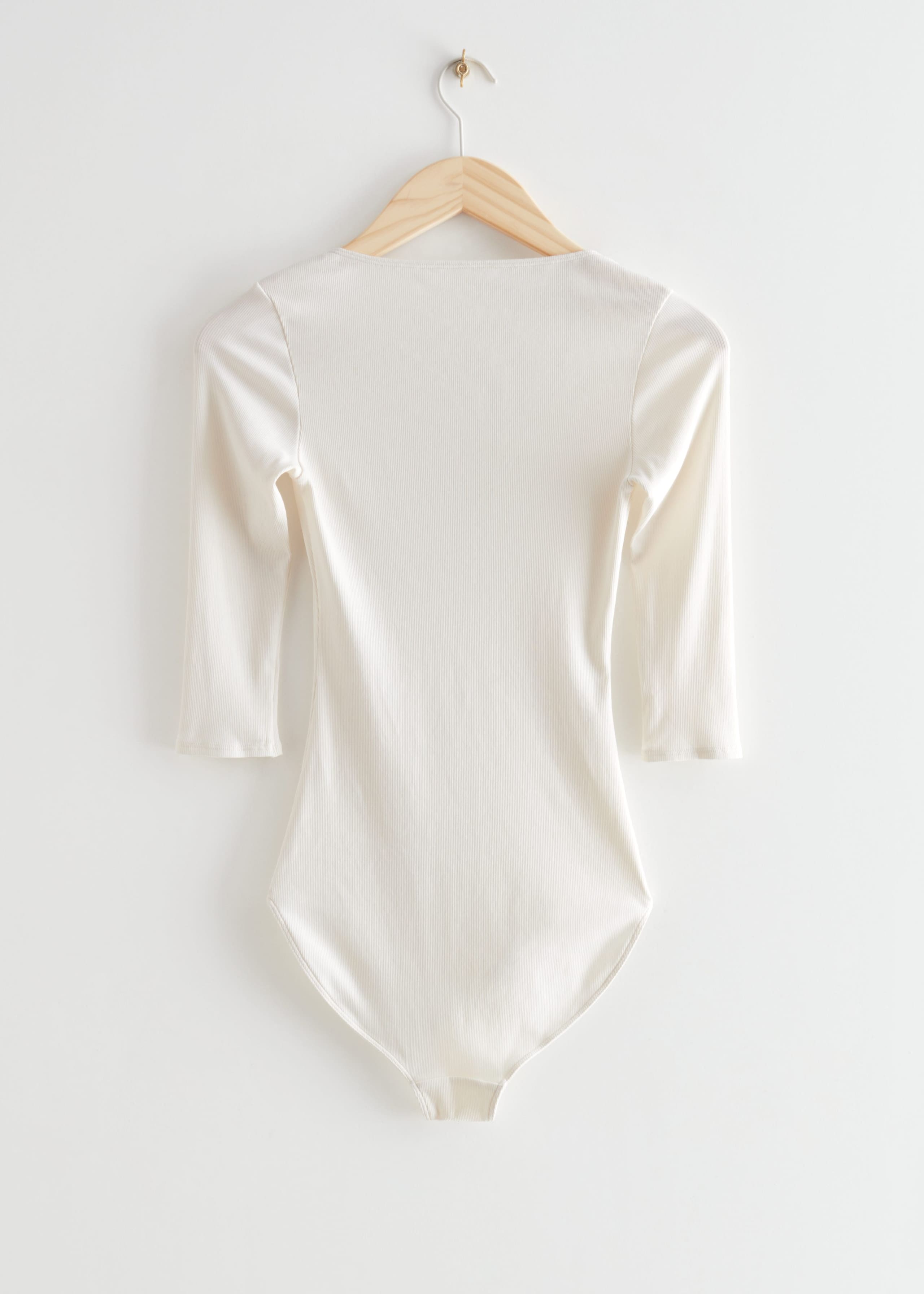 Buttoned Bodysuit - White - Bodegón