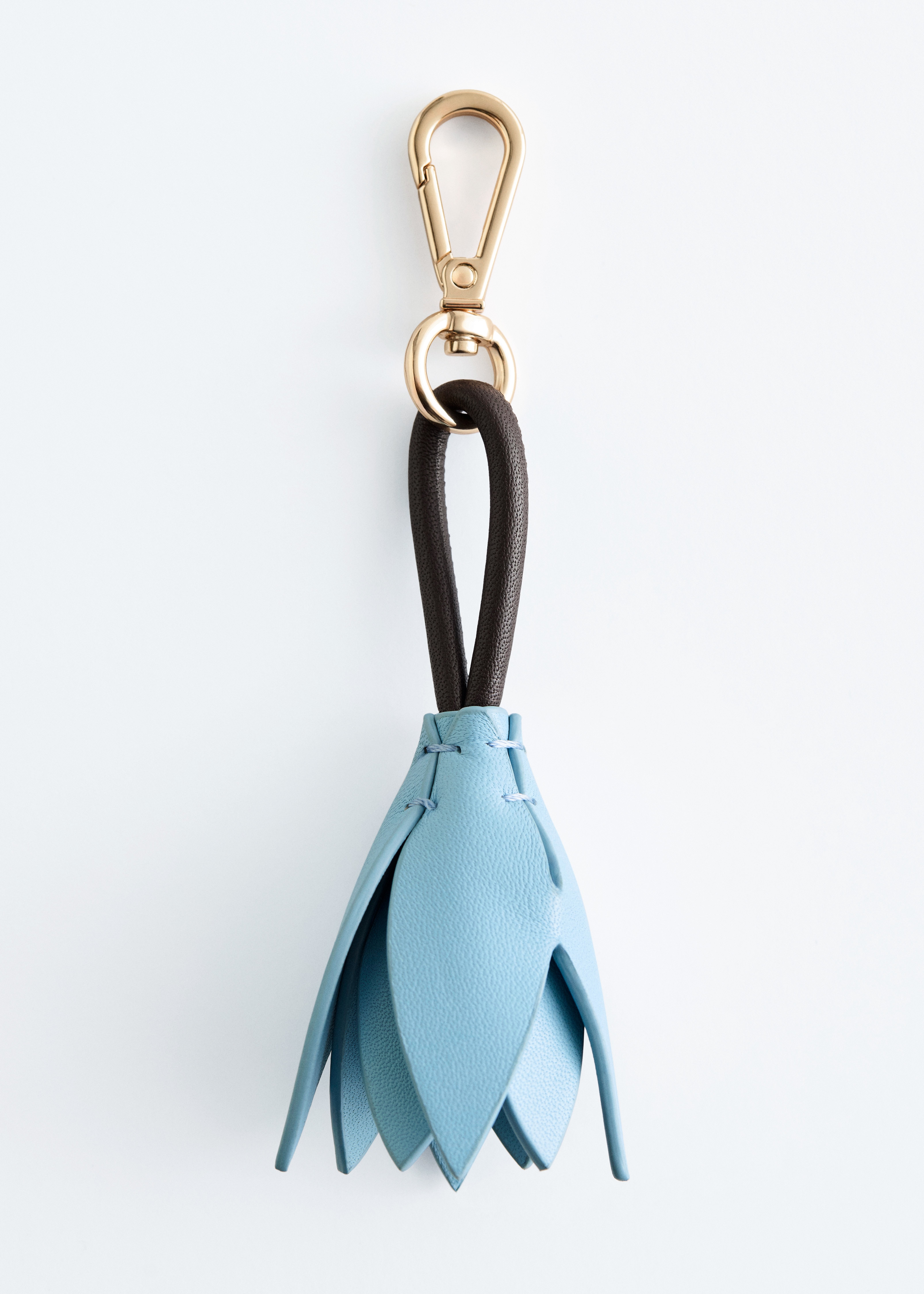 Charm per borsa a forma di tulipano - Azzurro/Marrone scuro/Arancione/Crema