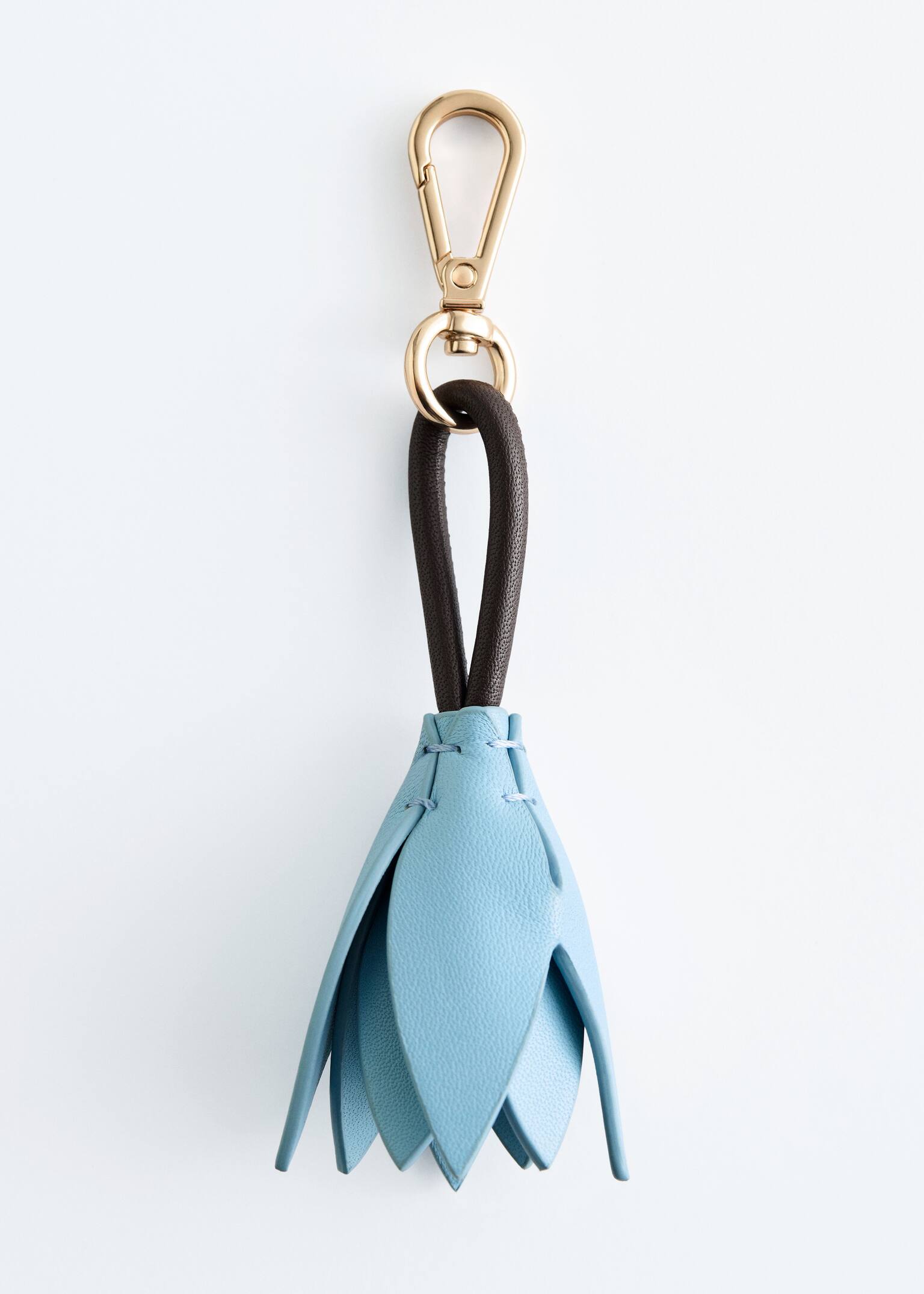 תליון תיק בצורת טוליפ - Light Blue/Dark Brown - 1