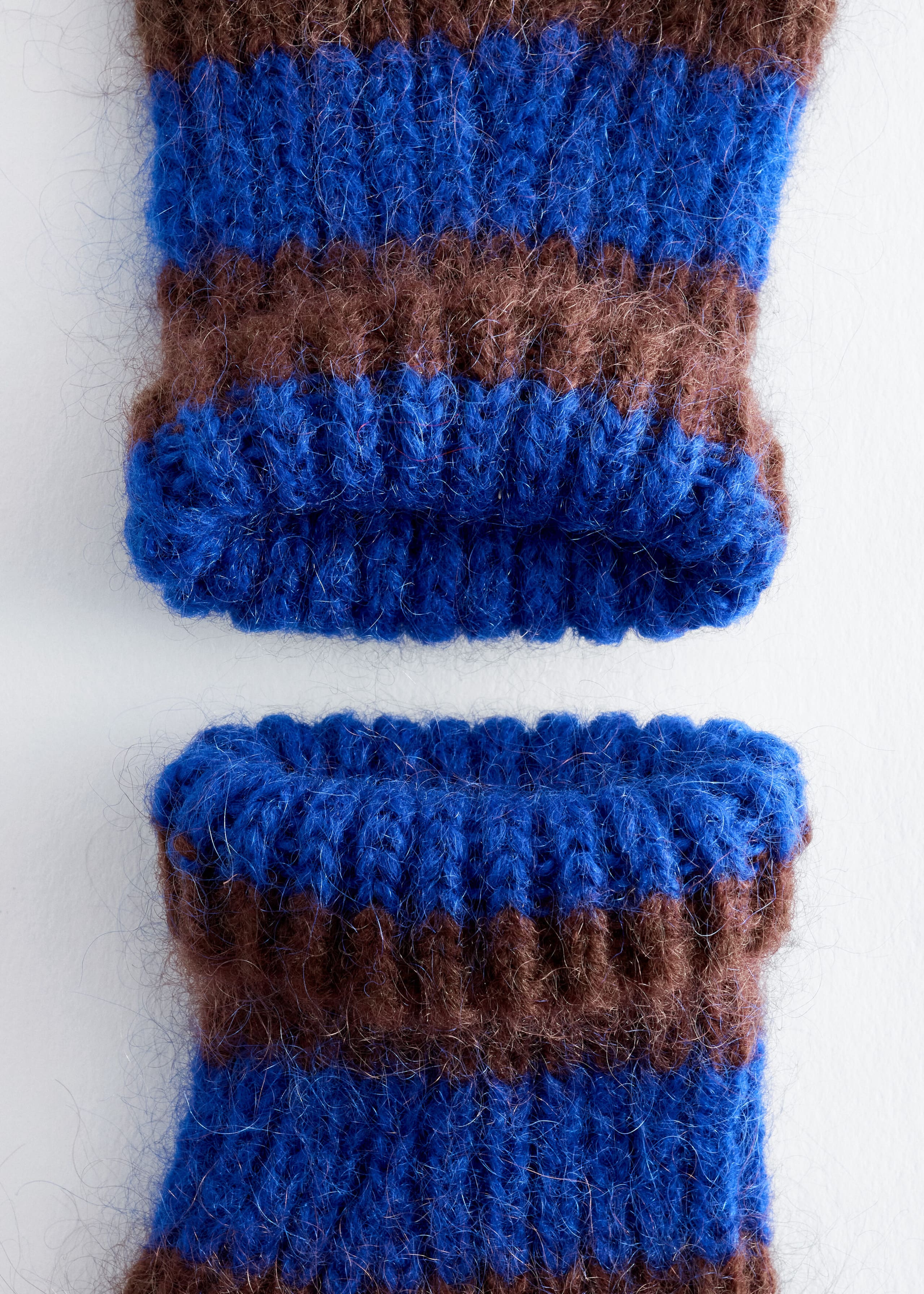 Wool-Mohair Mittens - Blue/Brown - Still Life