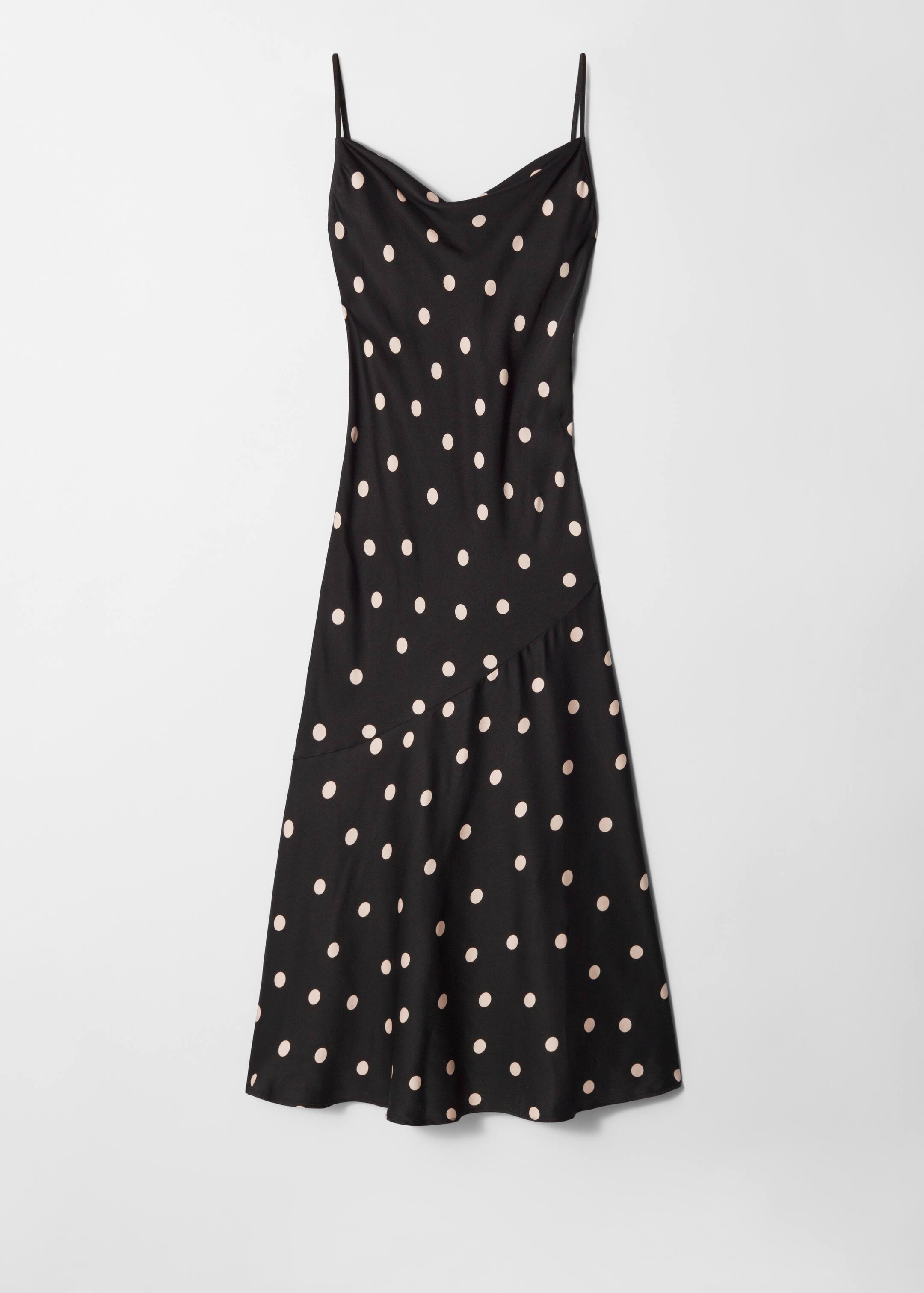 Visualizza immagine più grande: Abito sottoveste midi in raso - Nero a pois - DONNA | H&M IT 1