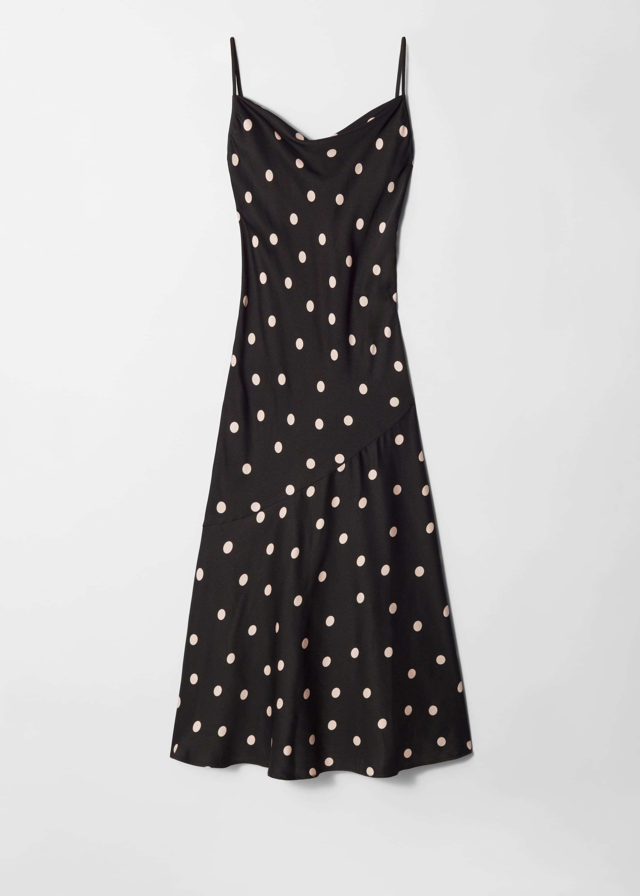 Größeres Bild anzeigen: Midi-Trägerkleid aus Satin - Blau gepunktet - Ladies | H&M AT 1
