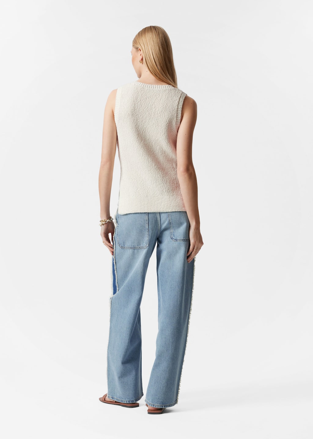 Canotta in maglia - Beige - Lookbook