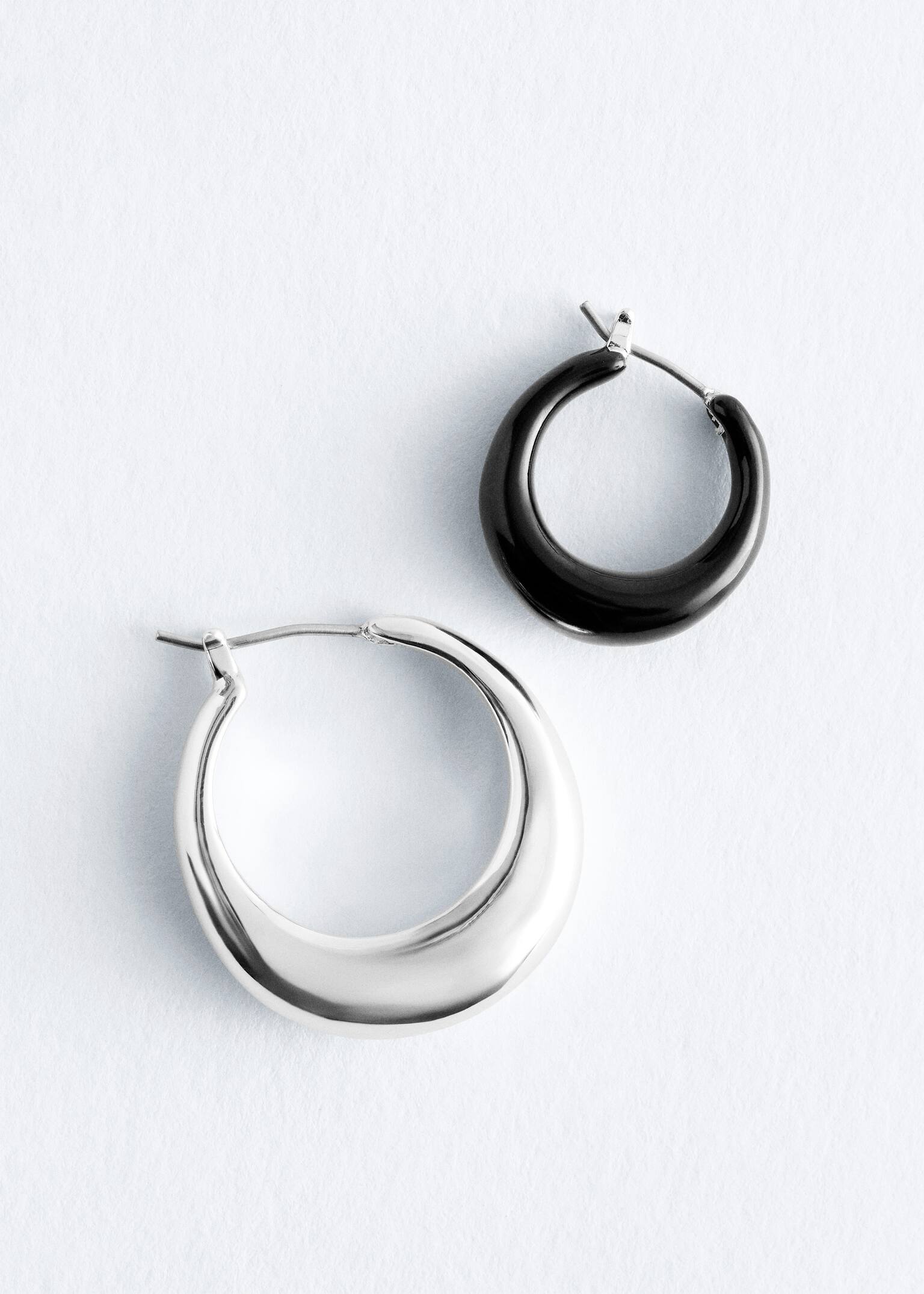 Hoop Earrings Set - Black/Silver/Burgundy/Gold