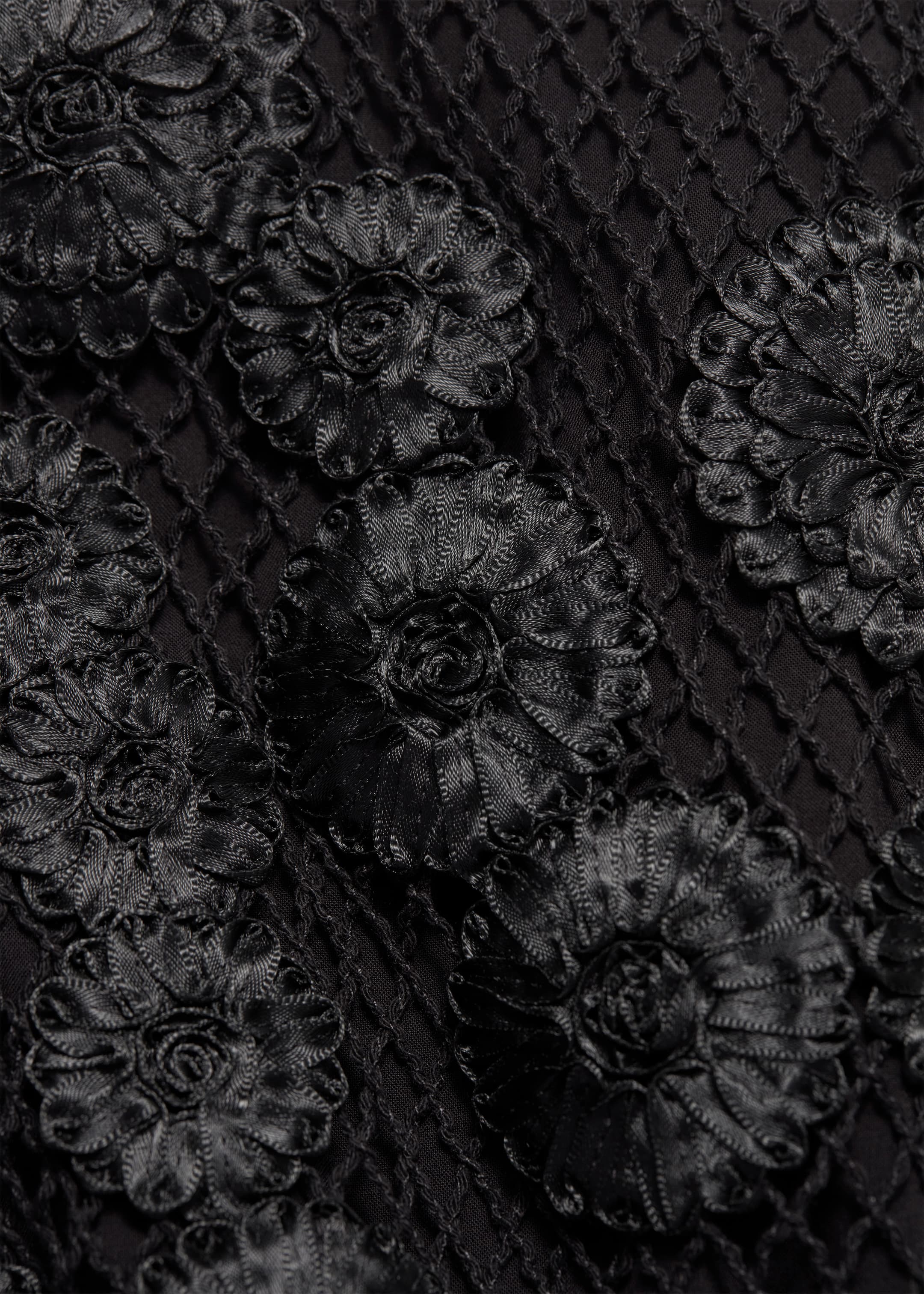 Agrandir l'image: Jupe midi en mesh à motifs floraux appliqués - Noir - FEMME | H&M FR 10