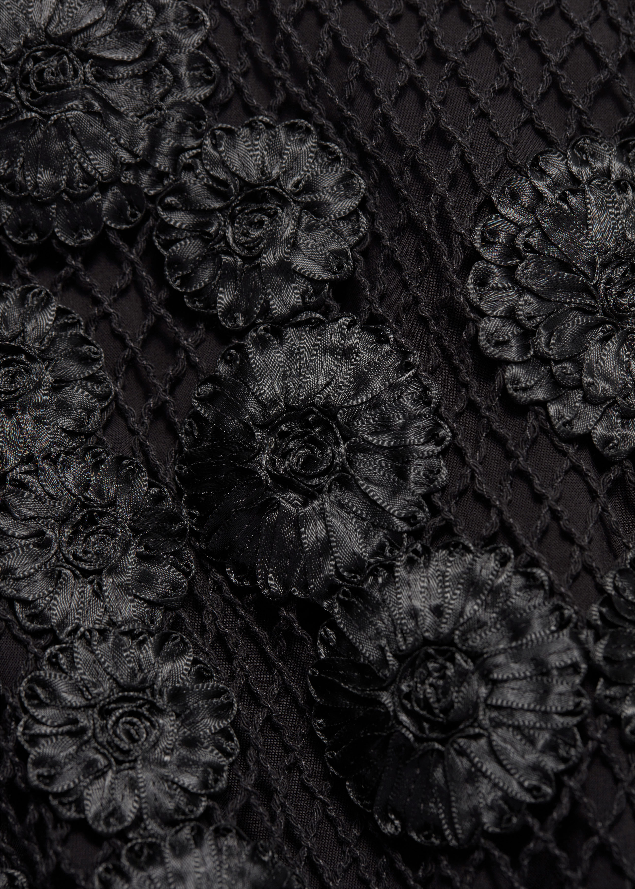 Floral-Appliqué Mesh Midi Skirt - Black - & Other Stories BE