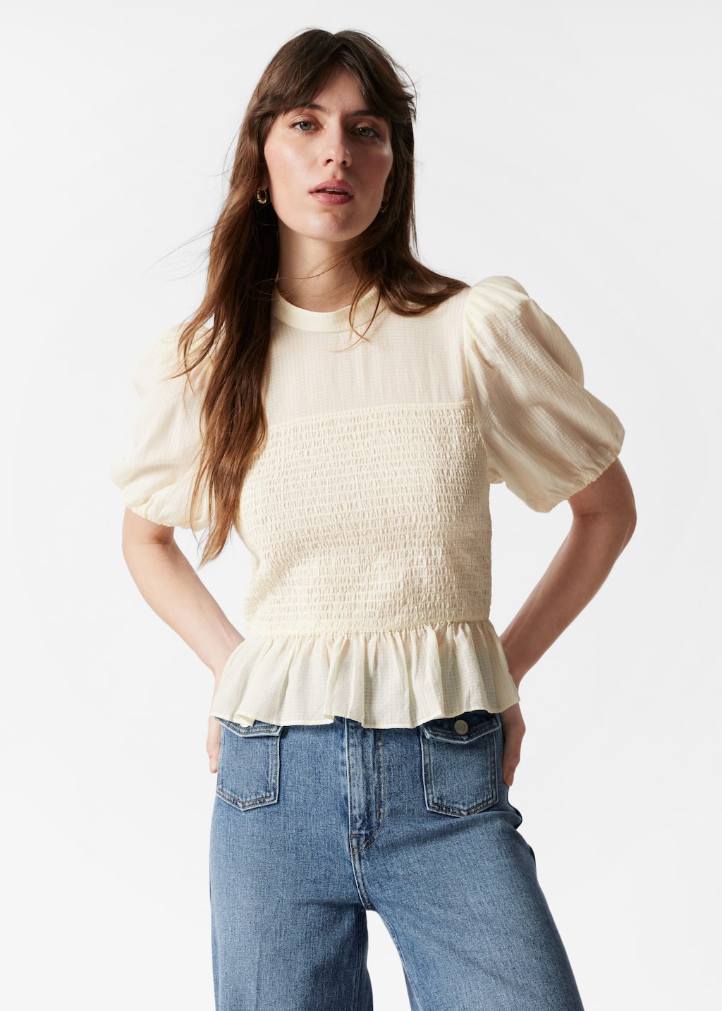 Image of Blusa peplum fruncida