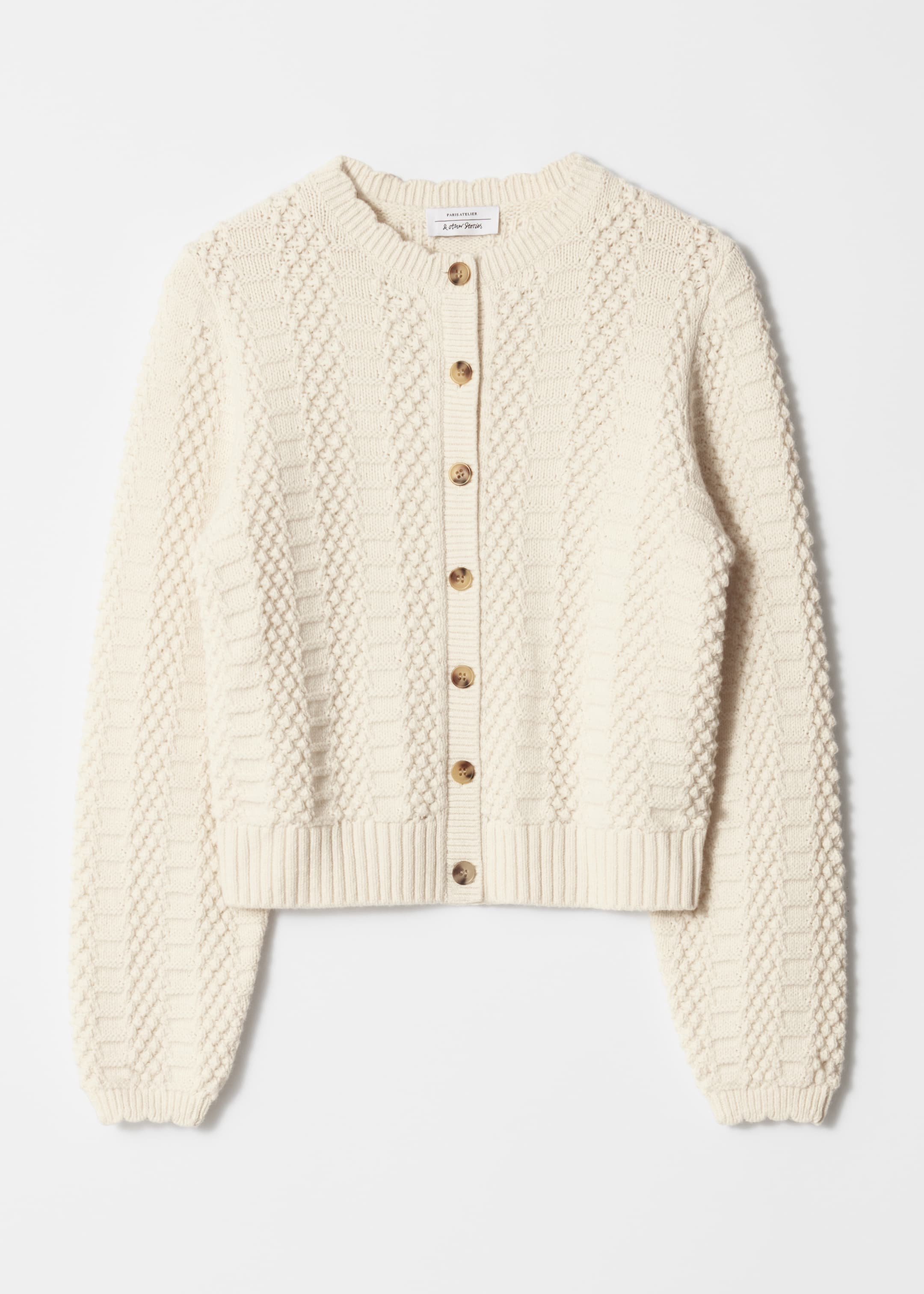 Grösseres Bild ansehen: Strukturierte Strickjacke - Creme - DAMEN | H&M CH 1