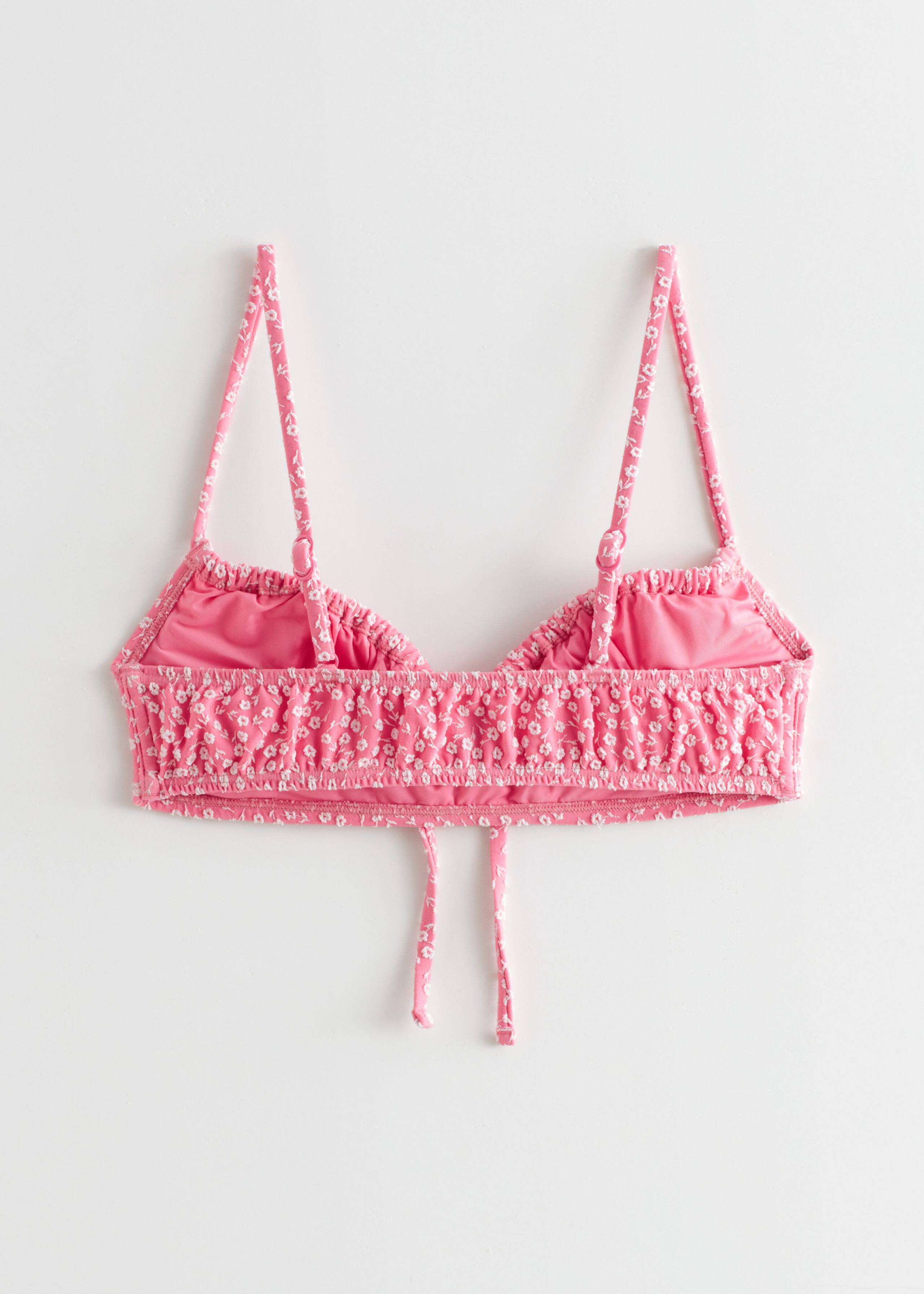 Floral Jacquard Bikini Top - Pink - Still Life