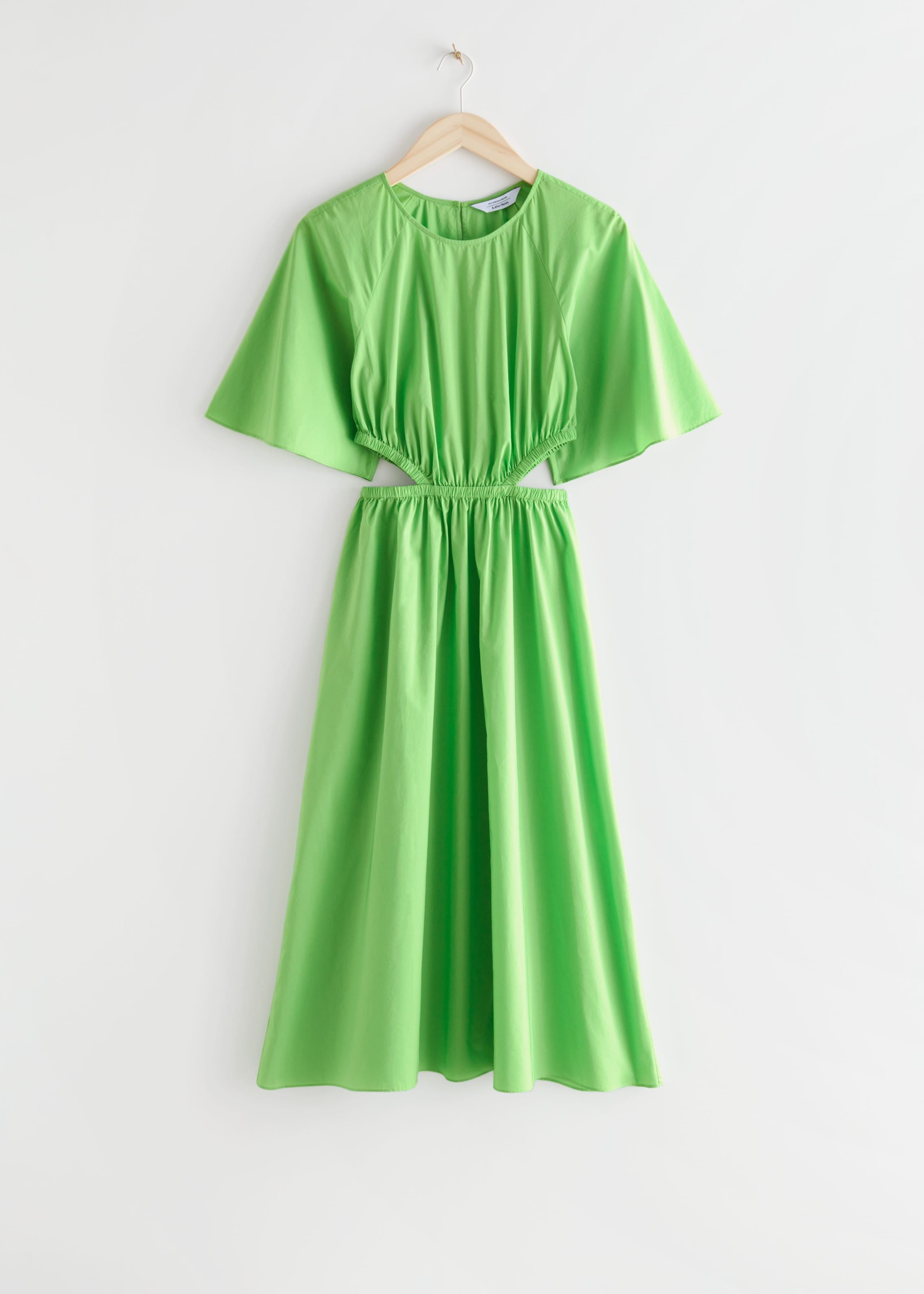 CutOut Waist Midi Dress - Green - Bodegón