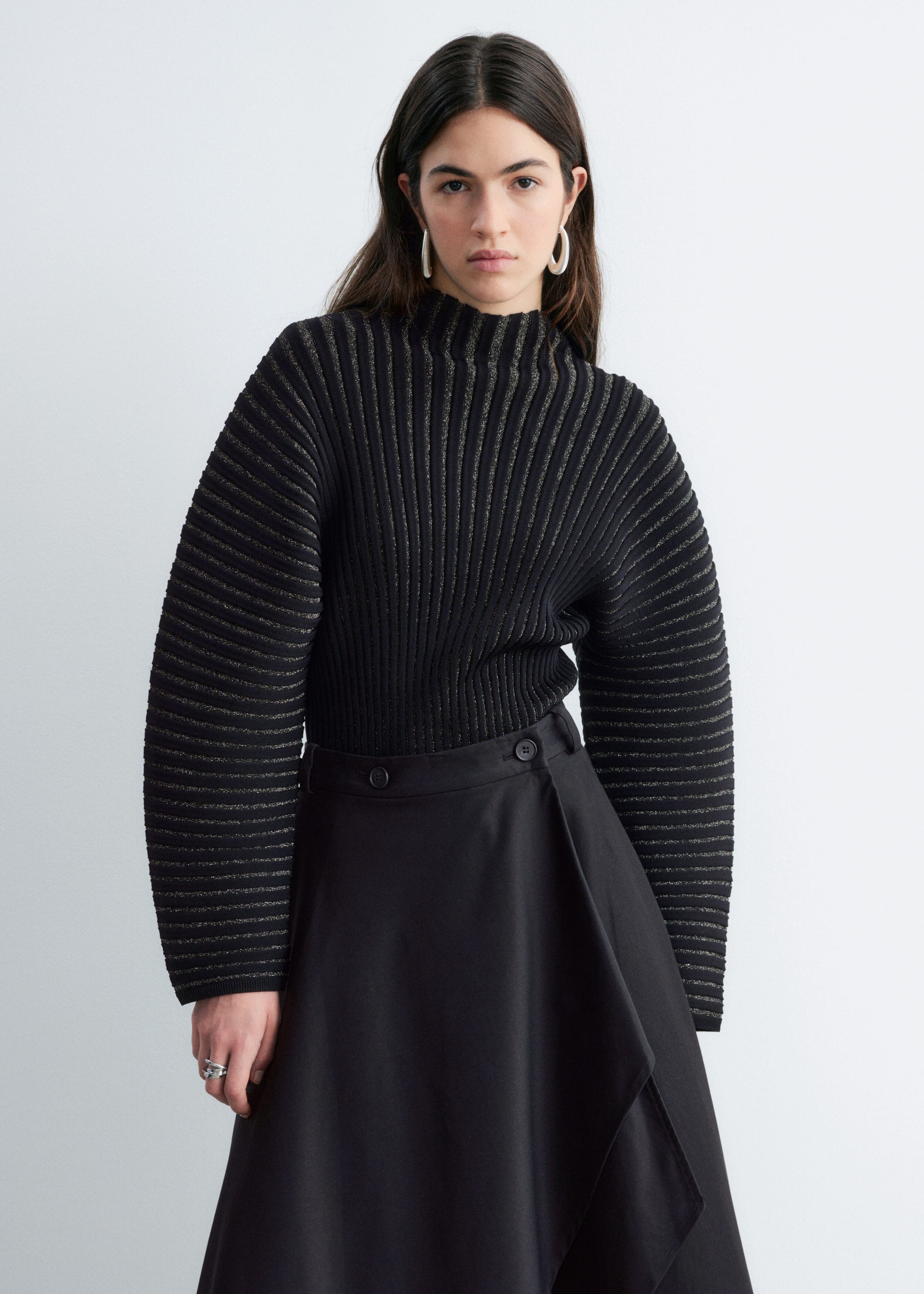 Silver-Rib Jumper - Black/Grey - Lookbook