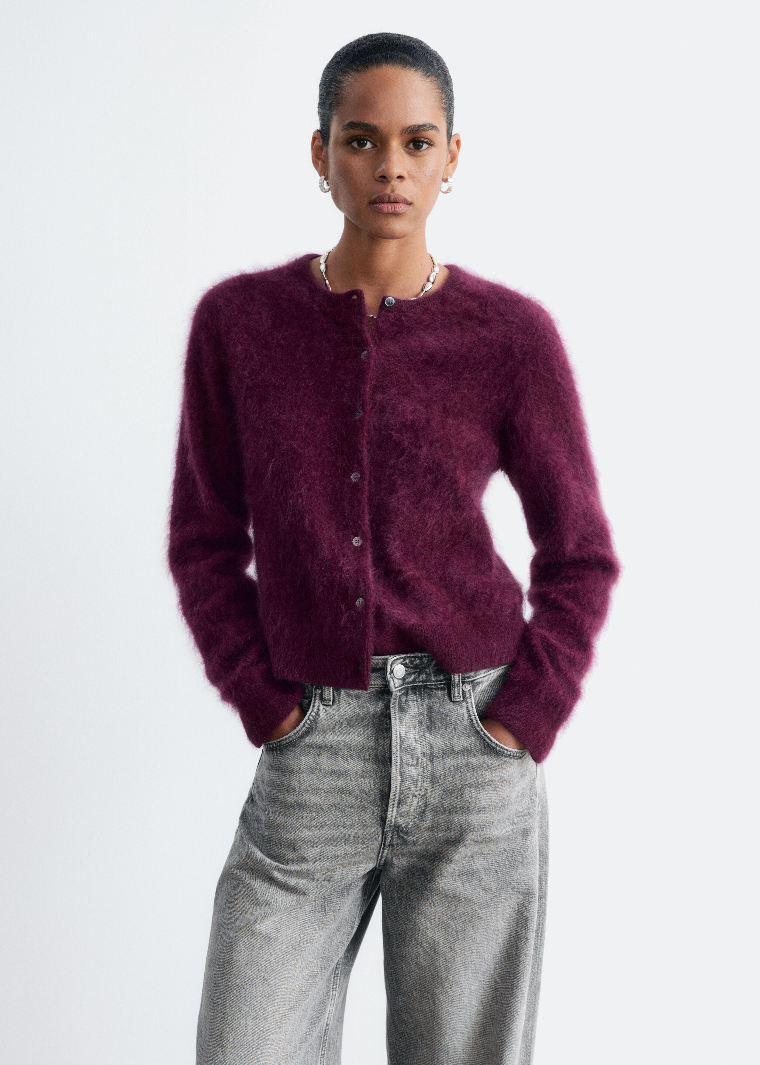 Brushed Cashmere Cardigan