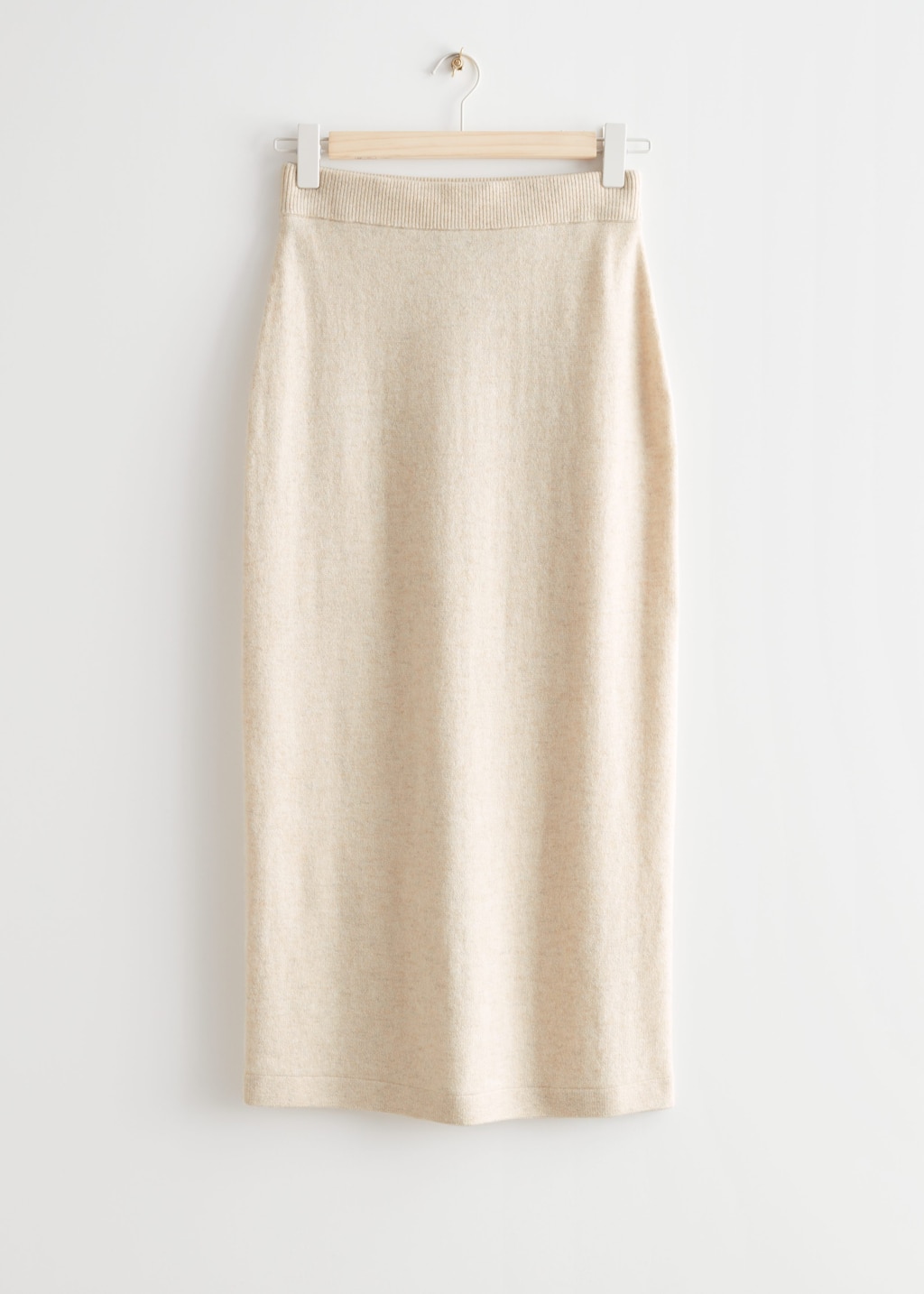 Slim Midi Knit Skirt - Cream - Bodegón