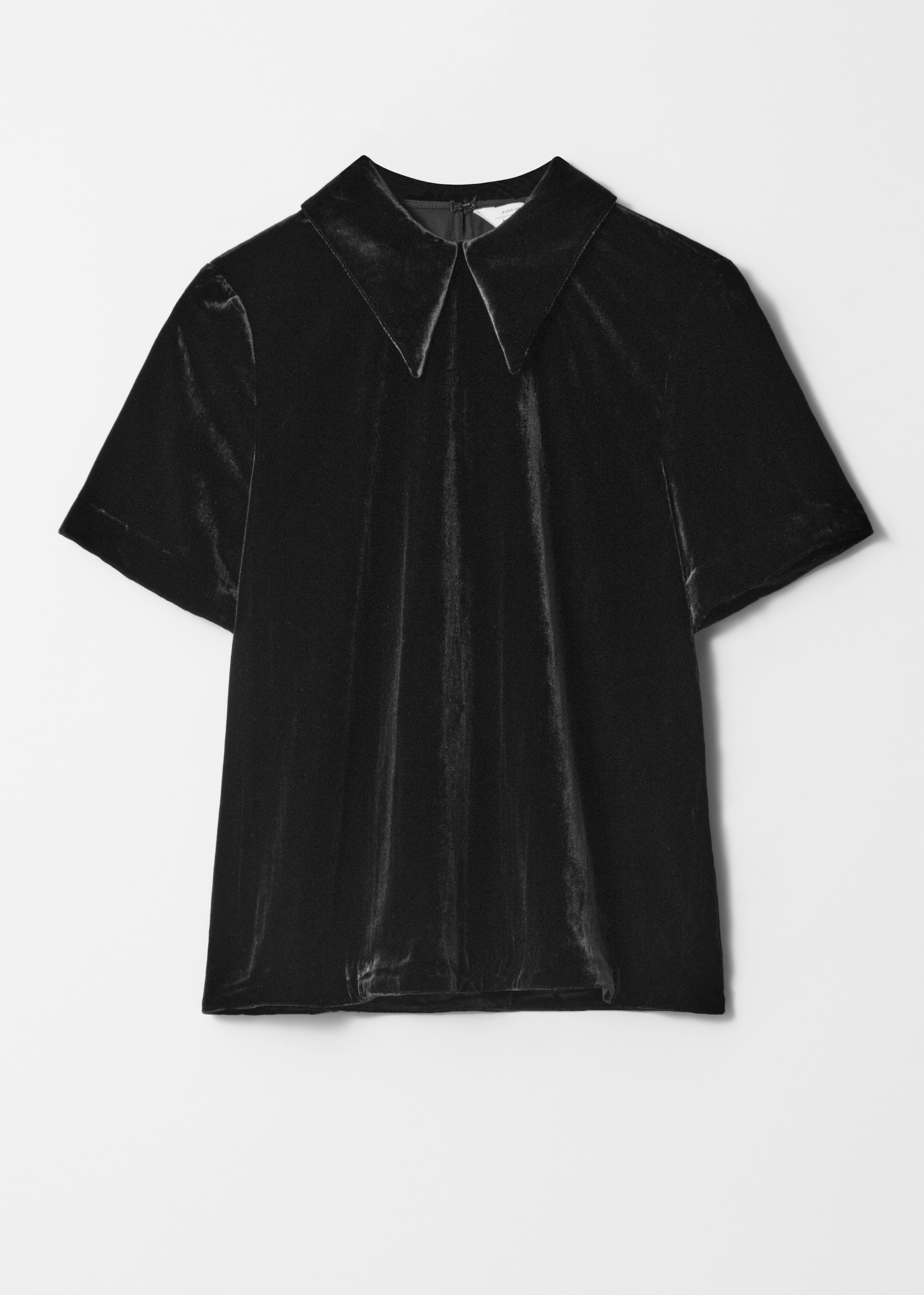View larger image: Collared Velvet Blouse - Black - Ladies | H&M GB 1