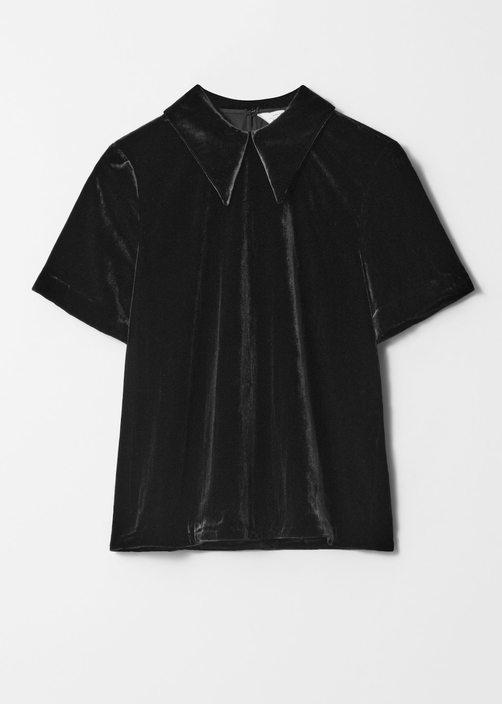 Collared Velvet Blouse