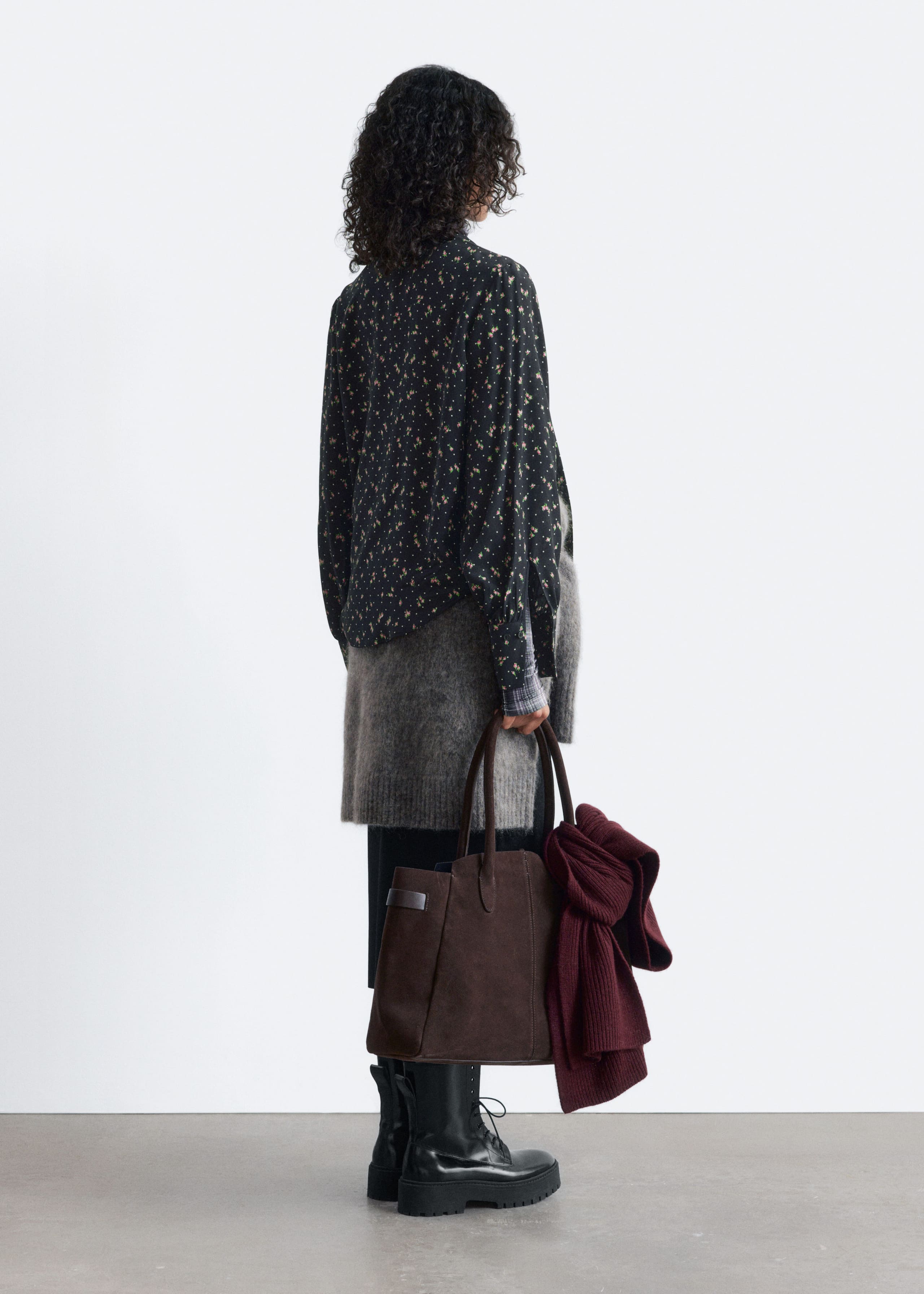 Image of Tie-Neck Silk Blouse