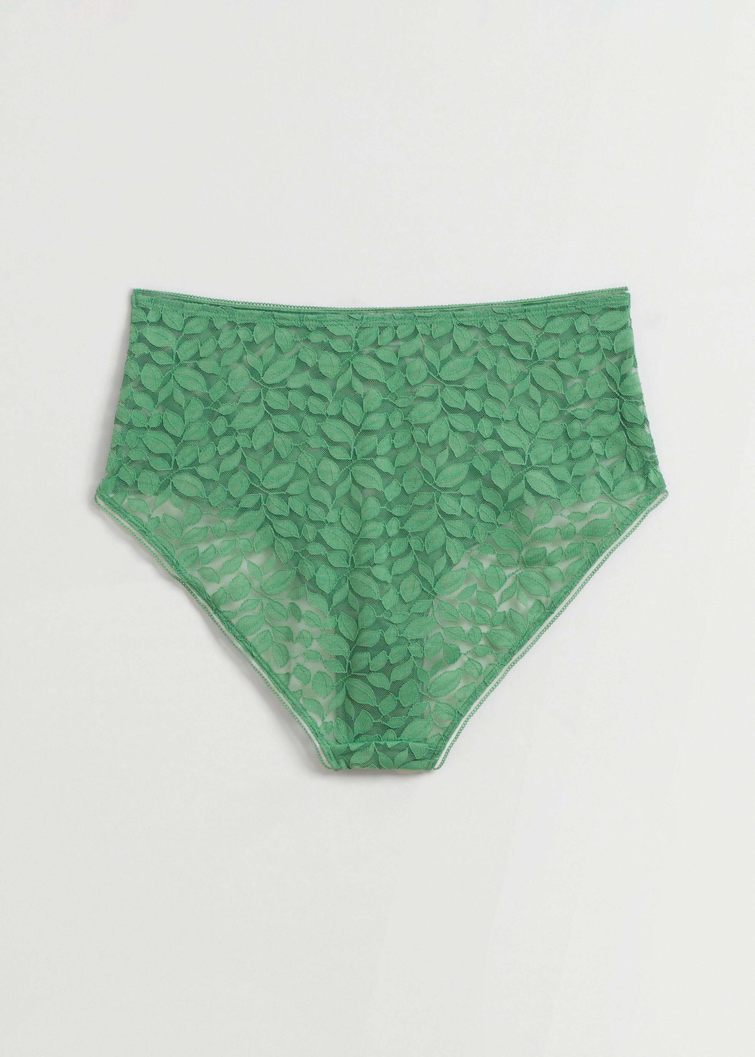 Leaf Lace High Waist Briefs - Grass green - Still Life