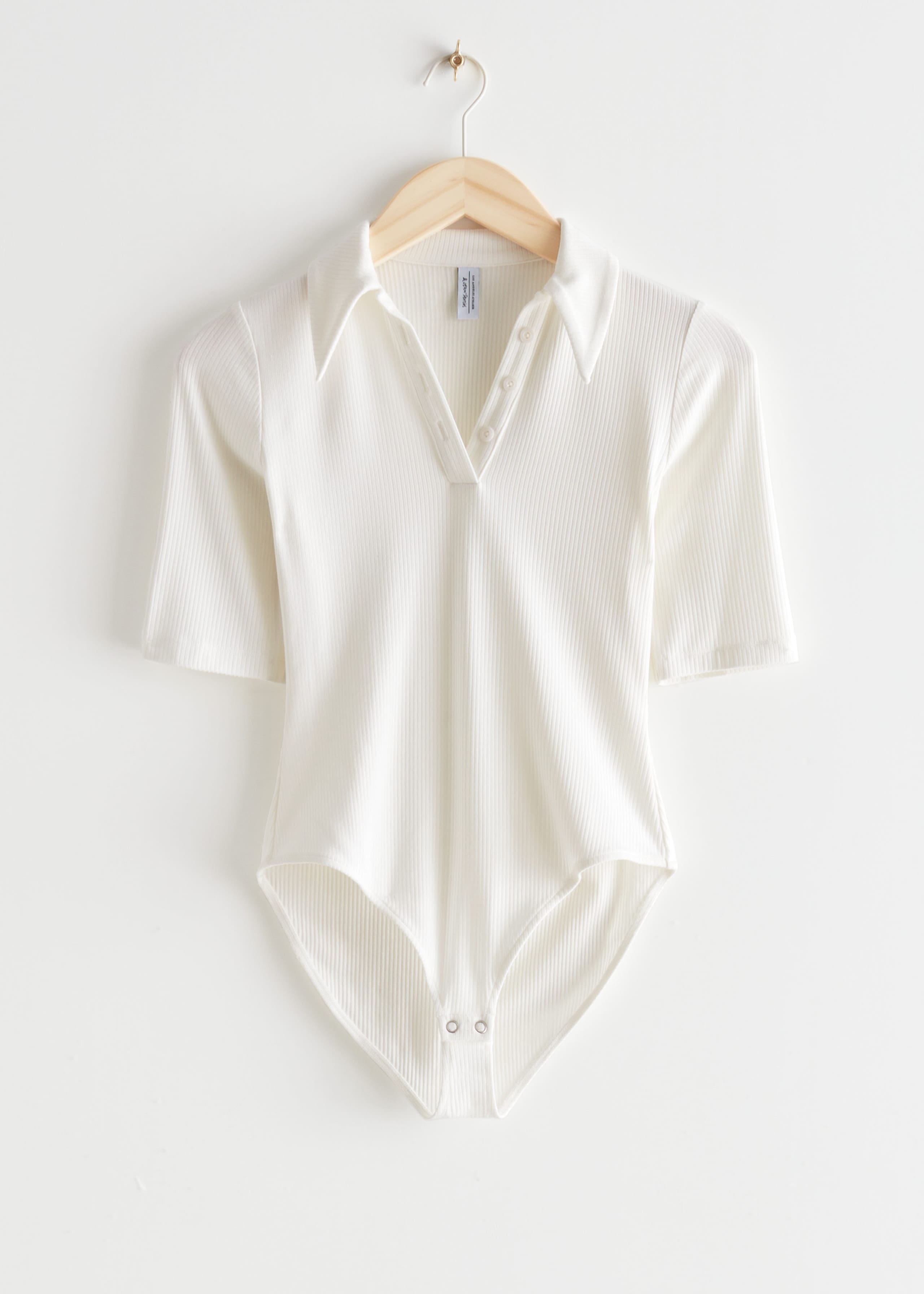 Collared Bodysuit - Brown - Natura morta