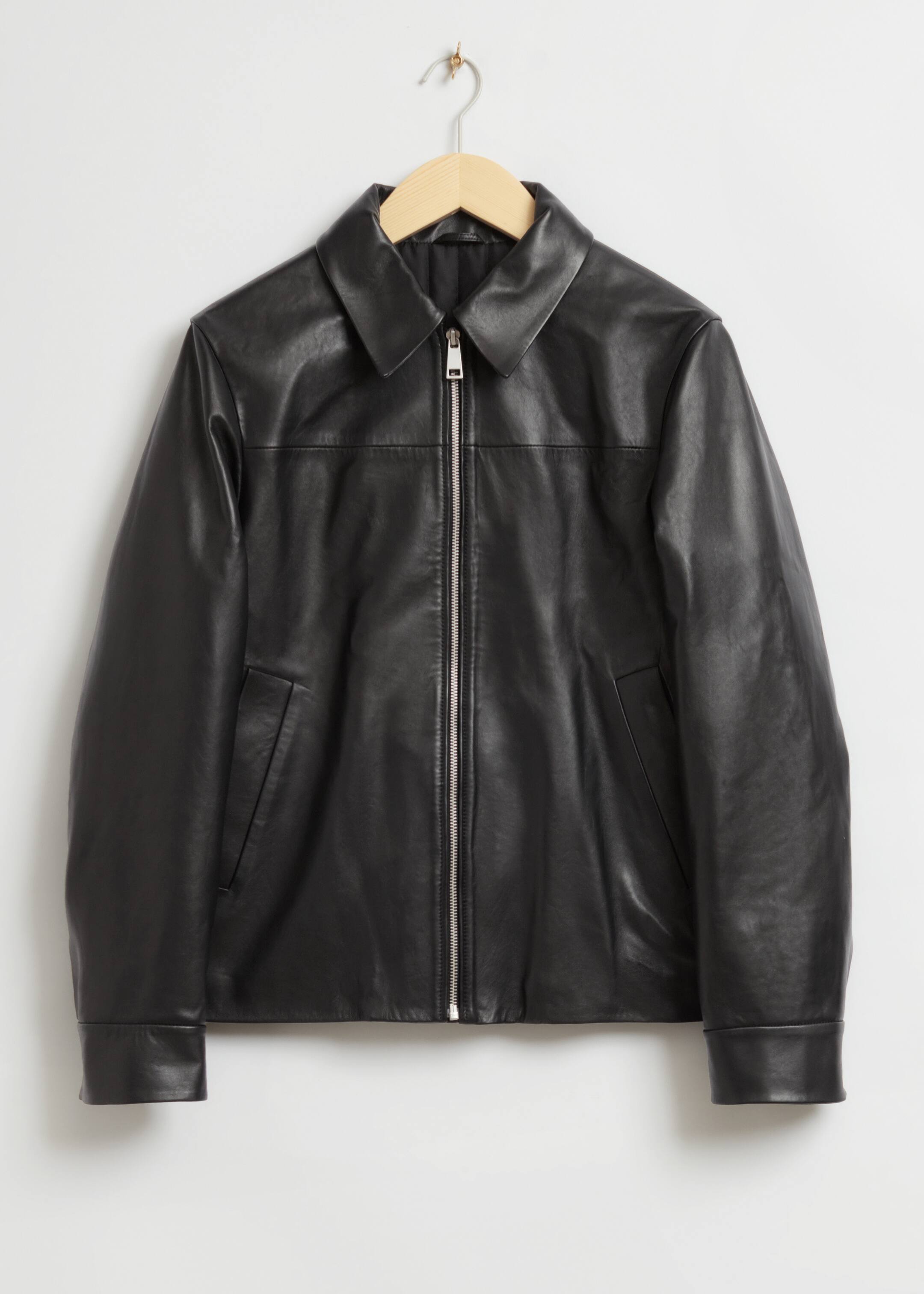 View larger image: Regular Fit Leather Jacket - Black - Ladies | H&M GB 1