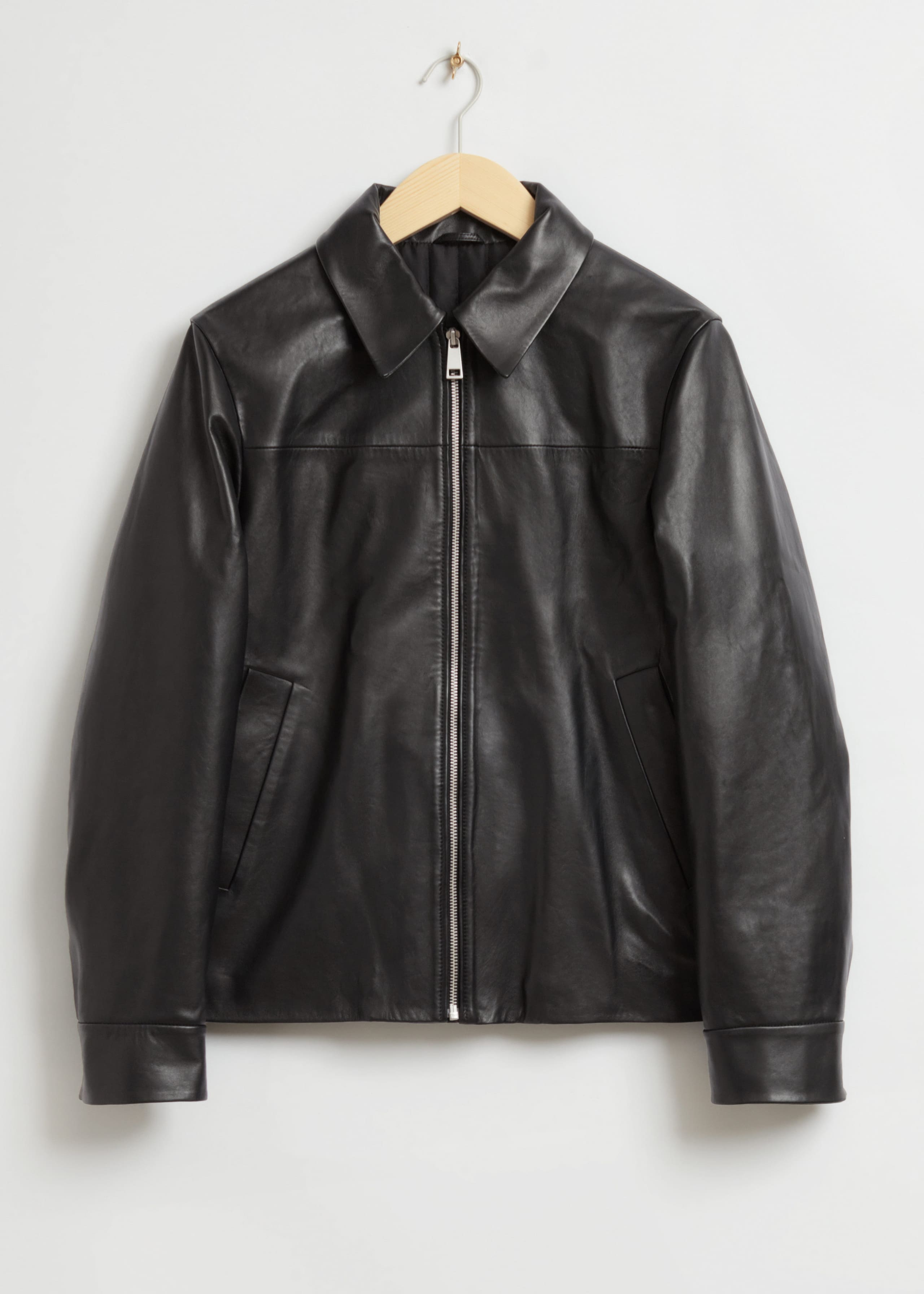Image of Regular Fit Leather Jacket