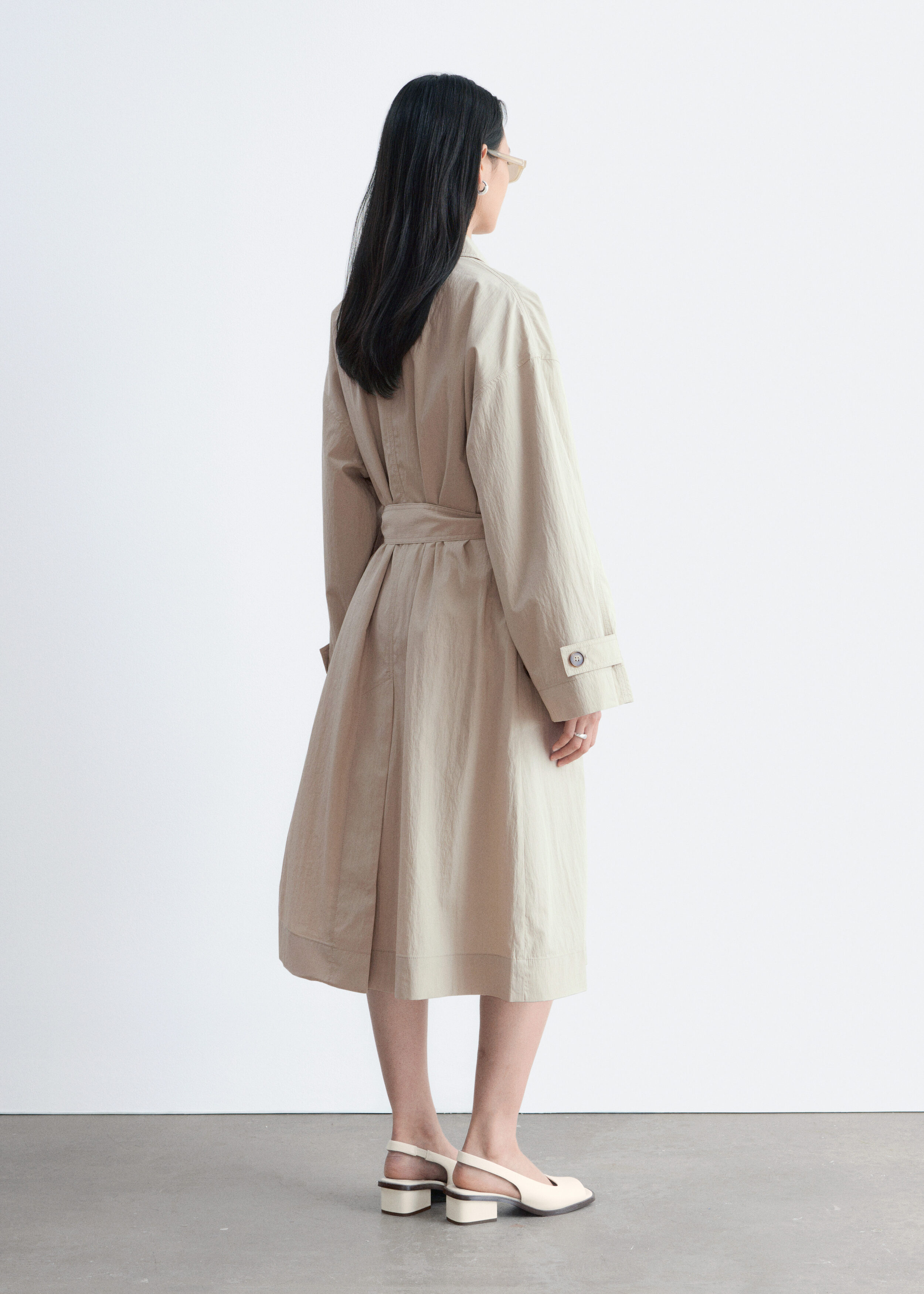 Fringed Shawl Wool Coat - Cream - Coats - & Other Stories US