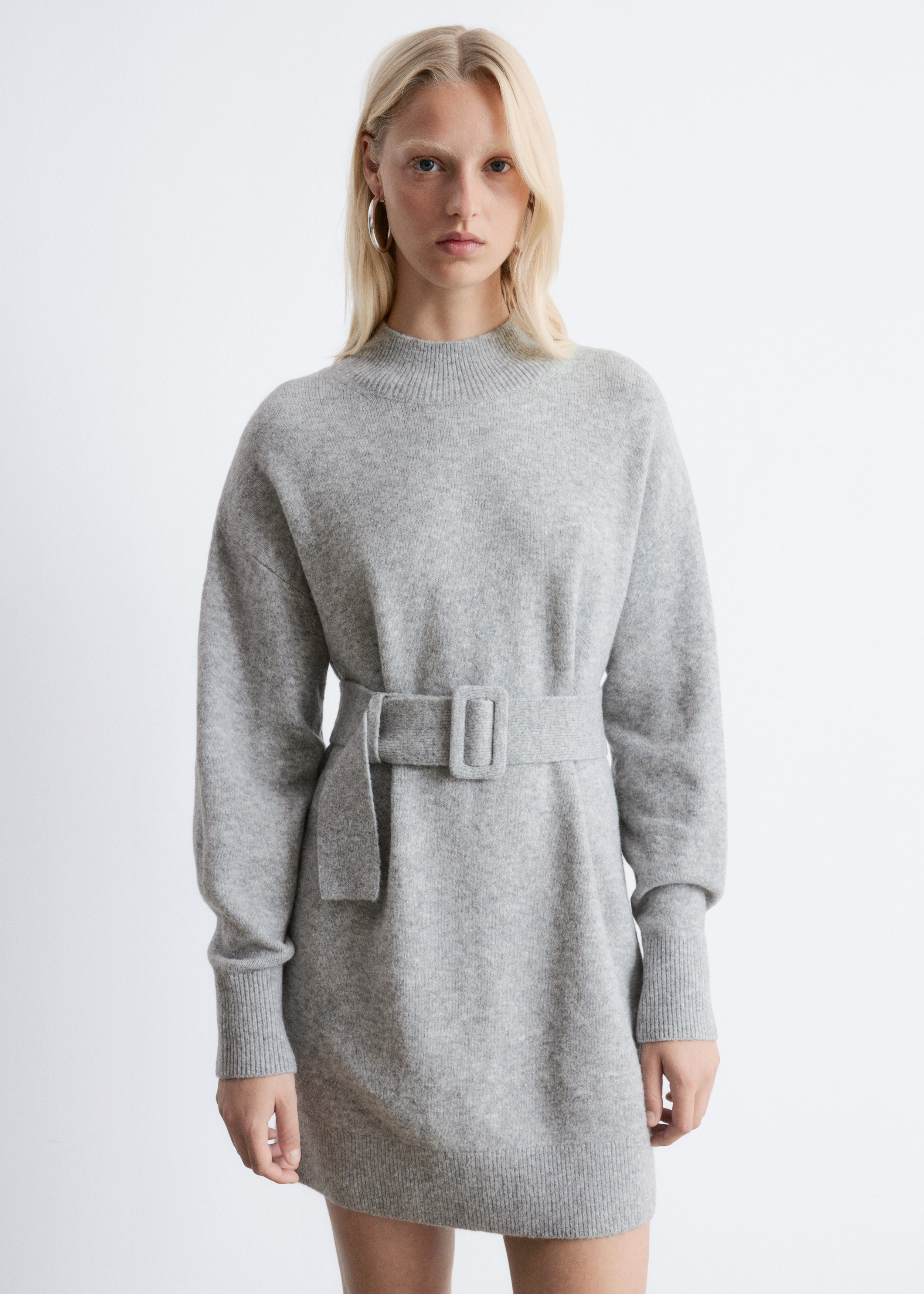 Belted Mini Knit Dress - Grey - & Other Stories US