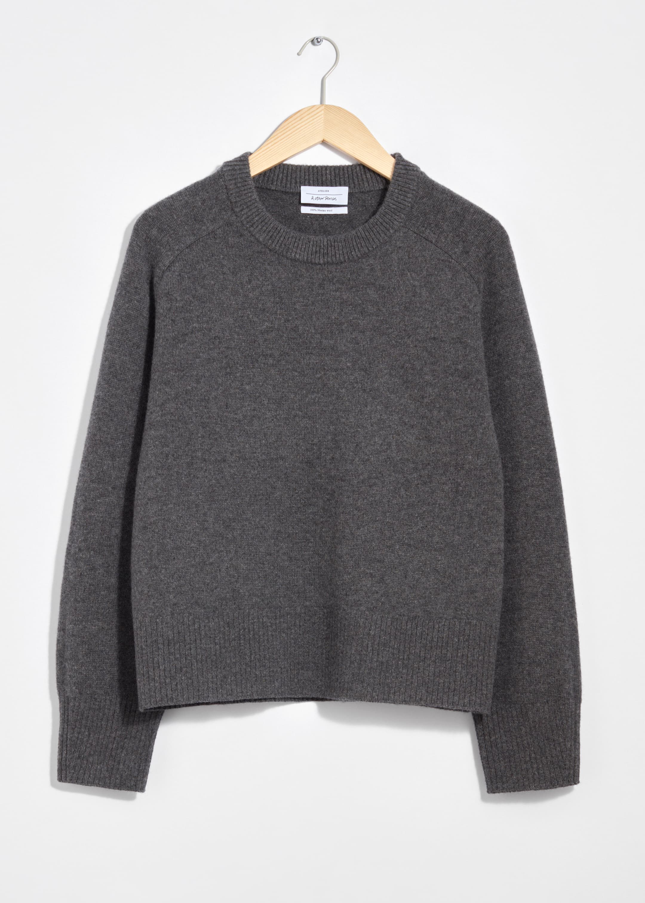 Zobacz większy obraz: Sweter z wełny merynosów - Ciemnoszary - ONA | H&M PL 1