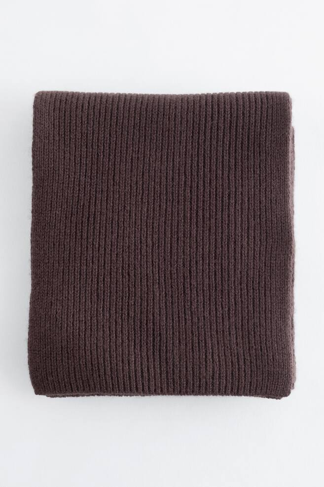 Wełniany szal z kapturem - Mahoniowy - 4