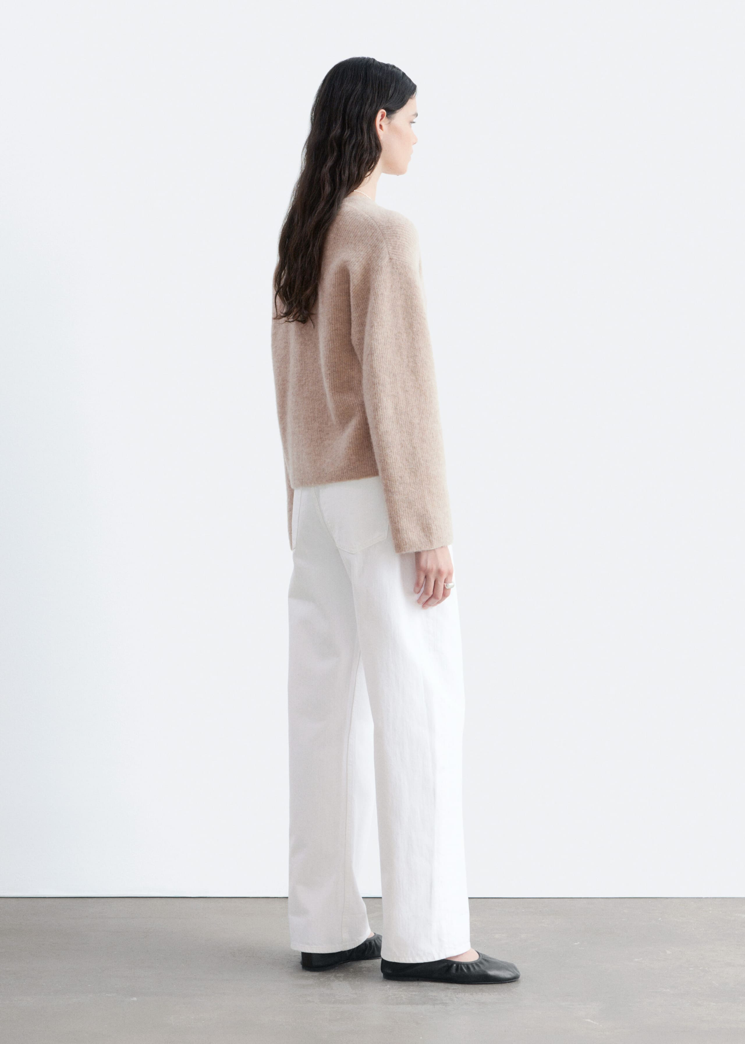 Strickjacke aus Alpaka-Mix - Beige - Lookbook