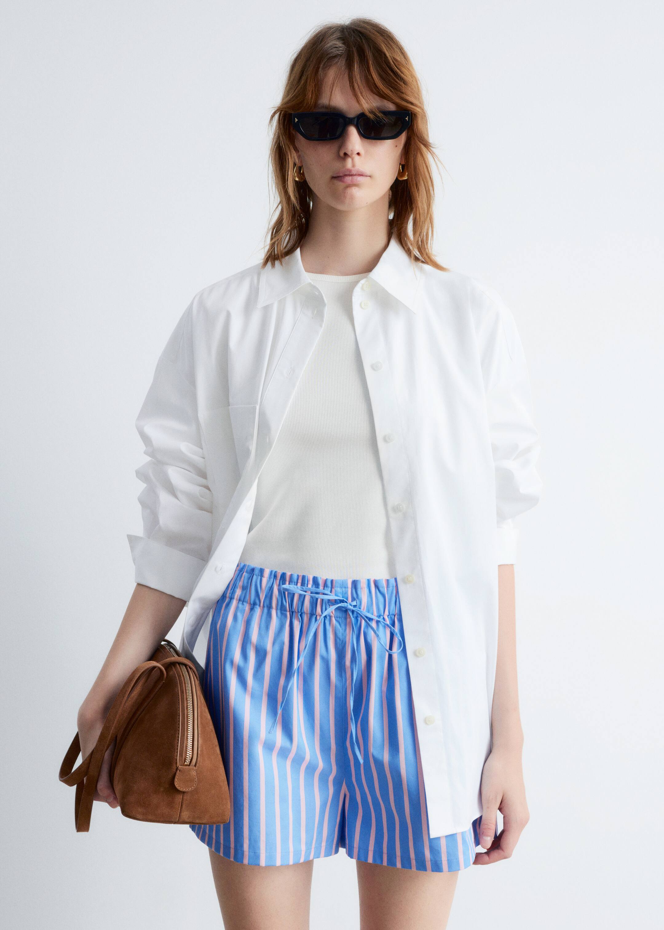 Ingrandisci l'immagine: Drawstring Shorts - Blue/Pink Stripes - DONNA | H&M CH 1