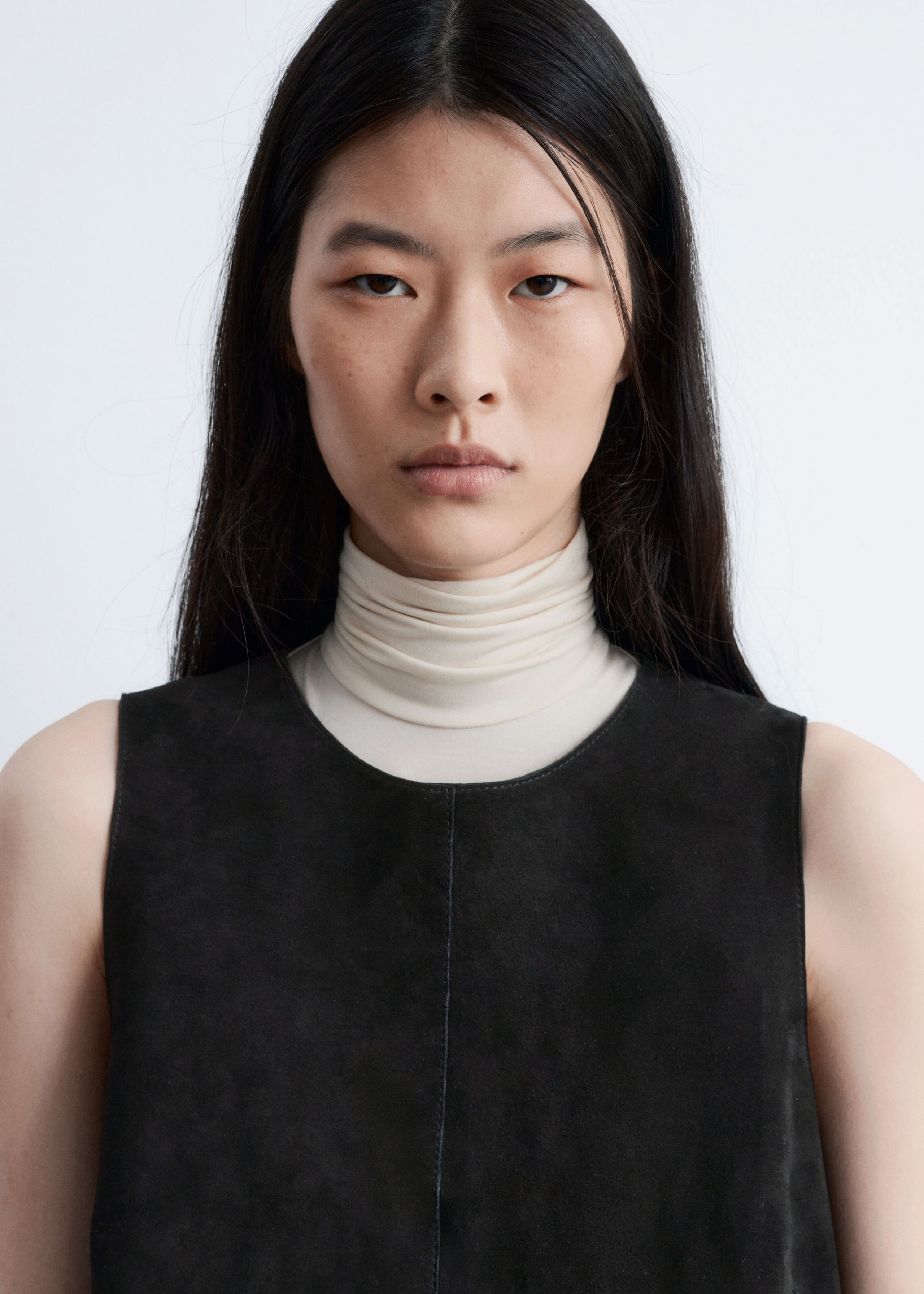 Image of Oberteil mit Oversized-Passform aus Veloursleder