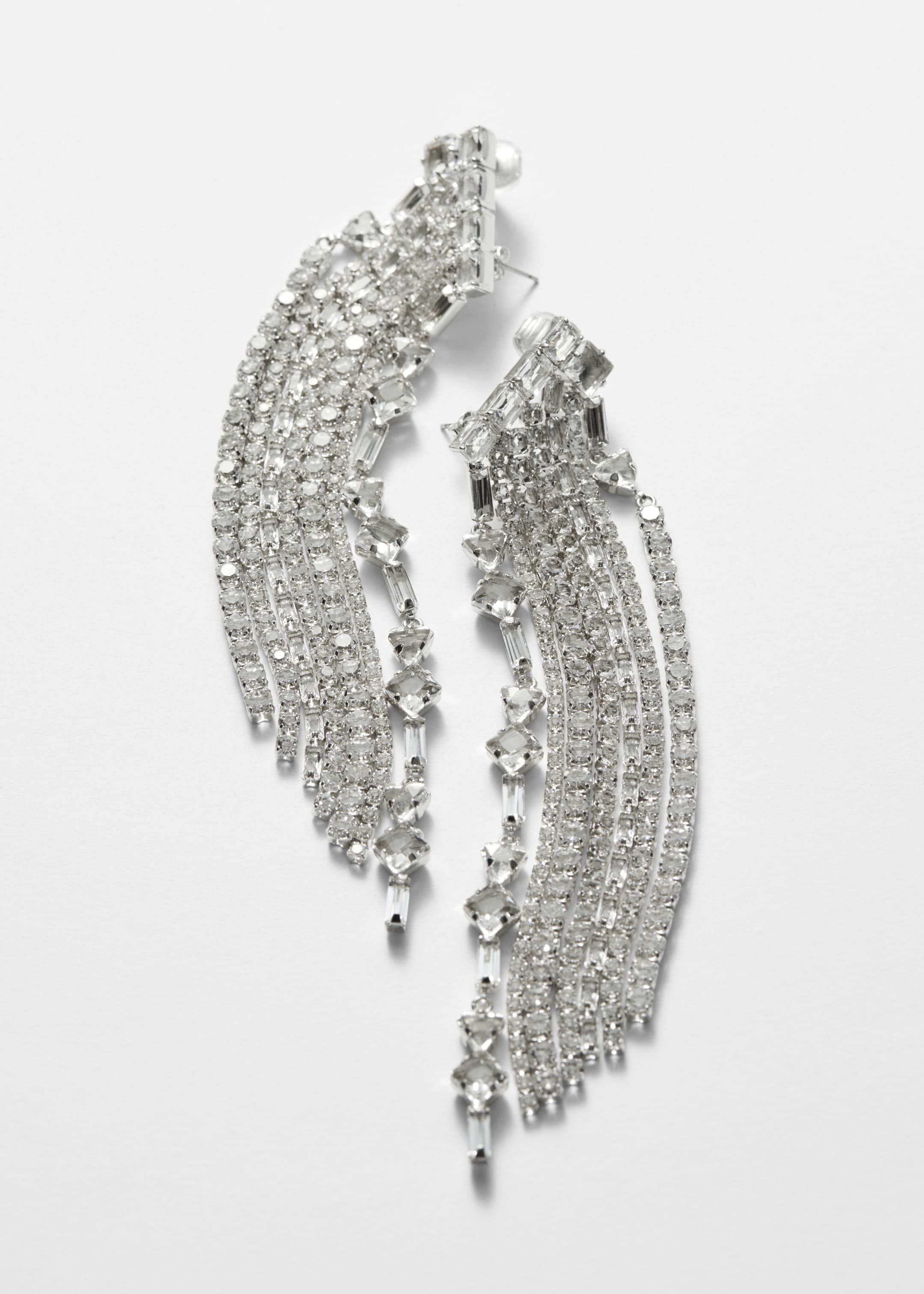 Zobacz większy obraz: Wyraziste kolczyki z kryształkami - Srebrny - ONA | H&M PL 1