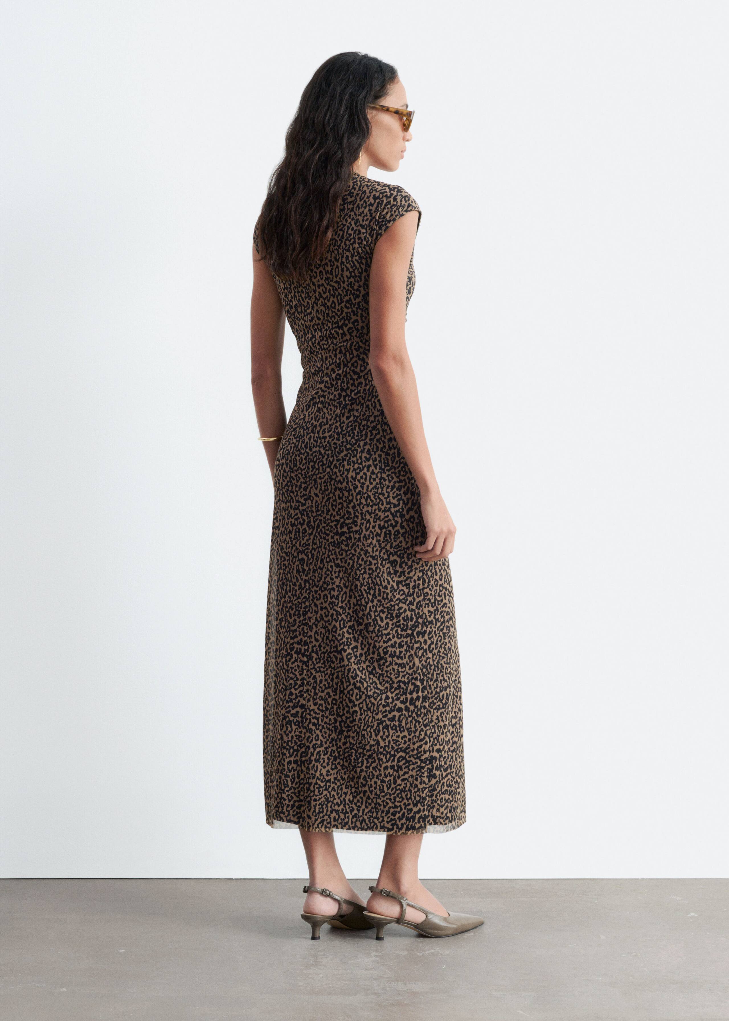 Ruched Jersey Dress - Brown Leopard Print - Lookbook