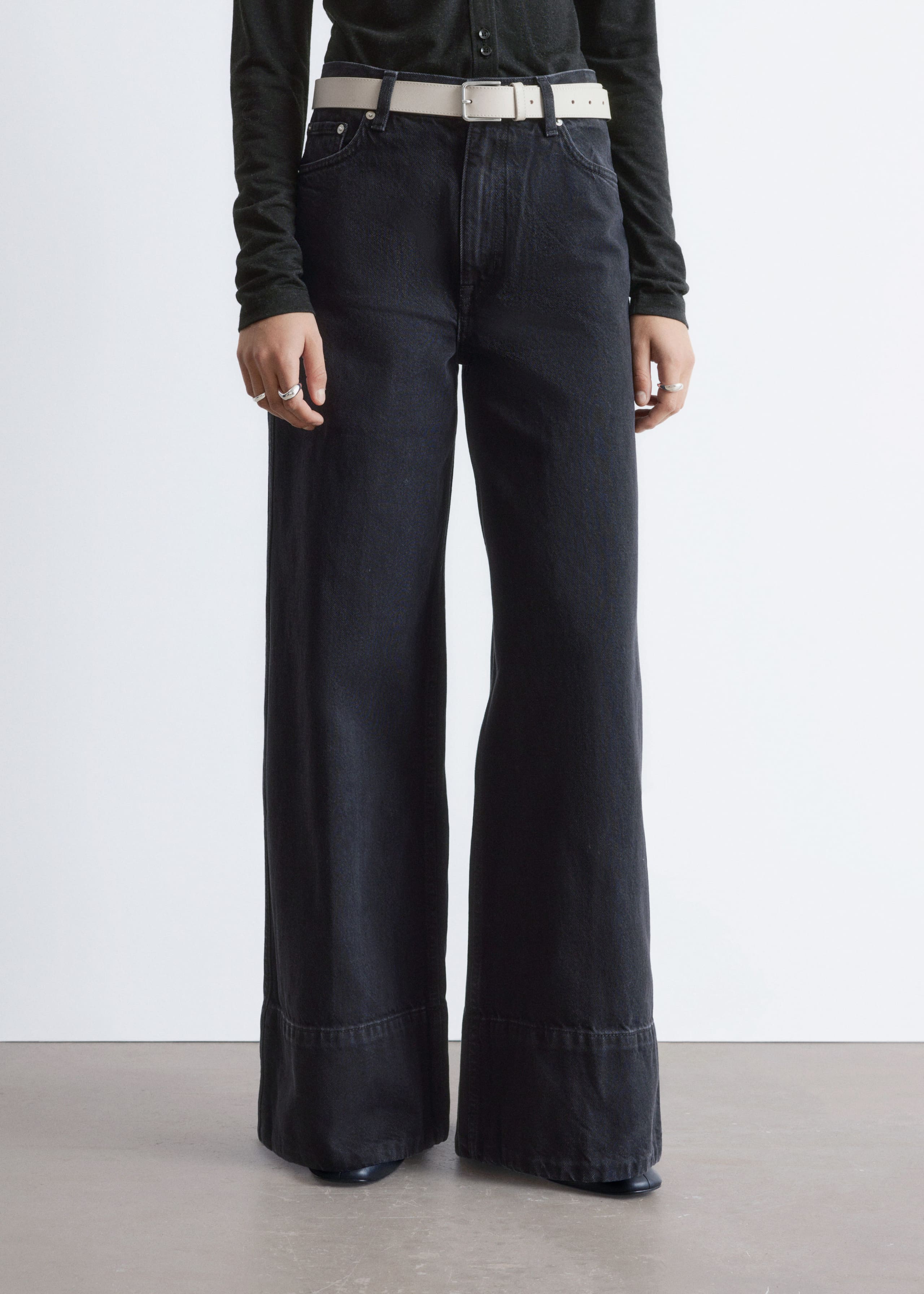 Image of Long Wide-Leg Jeans