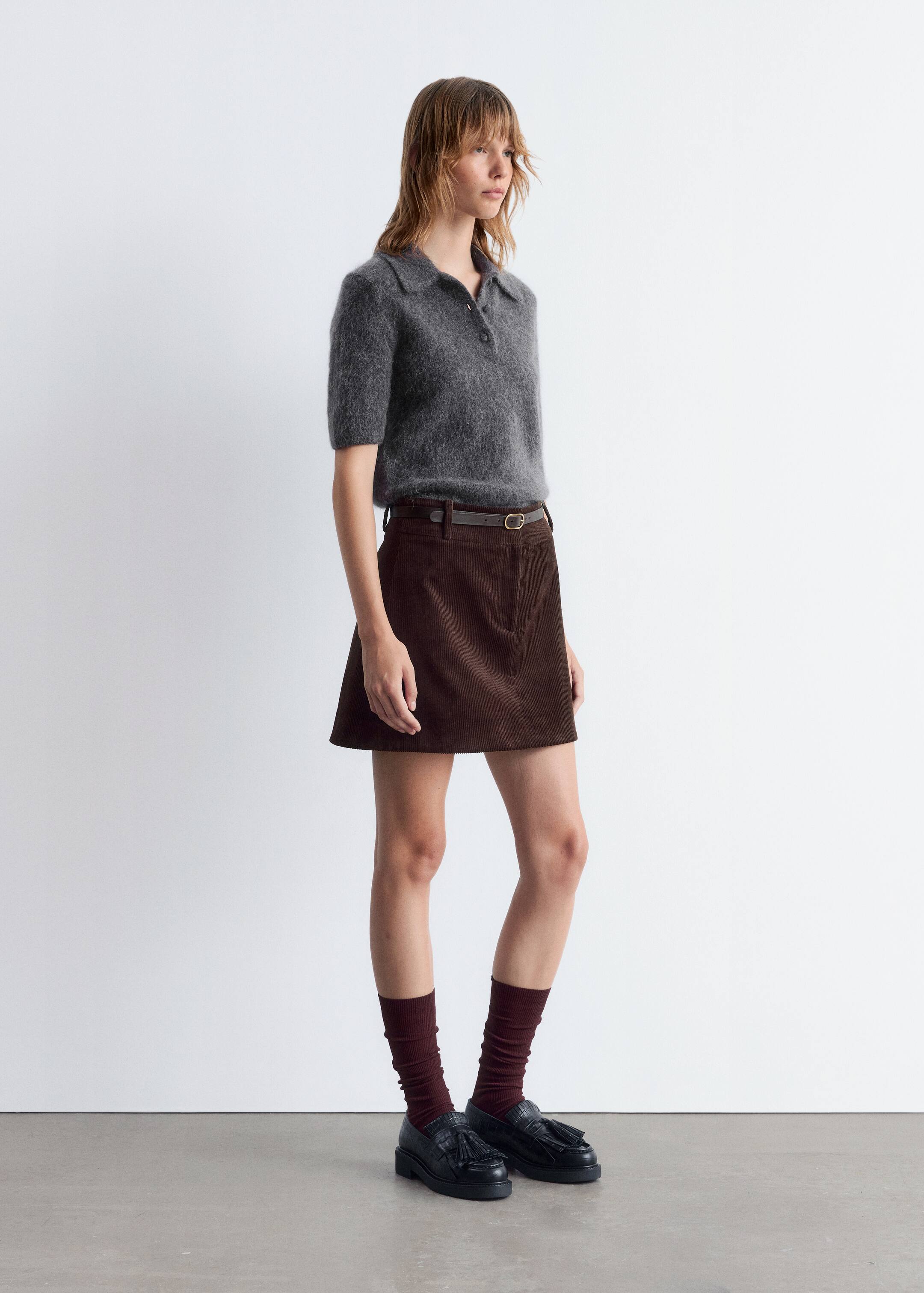 Größeres Bild ansehen: Polo-T-Shirt mit gebürsteter Textur - Dunkelgrau - Ladies | H&M DE 4