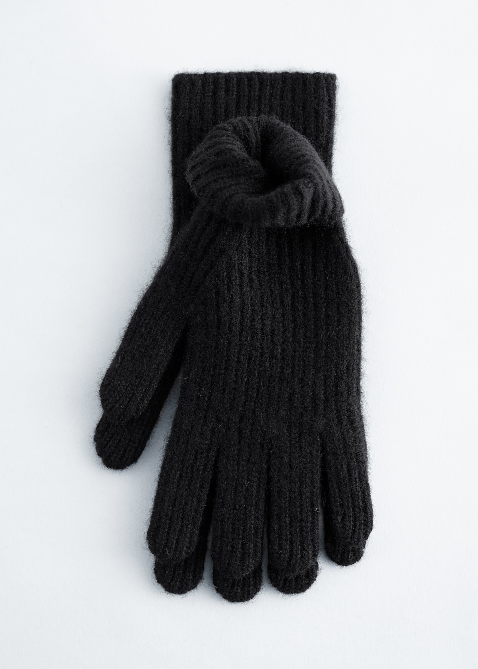 Ribbed Cashmere Gloves - Czarny/Ciemnobrązowy/Mole/Granatowy - 2