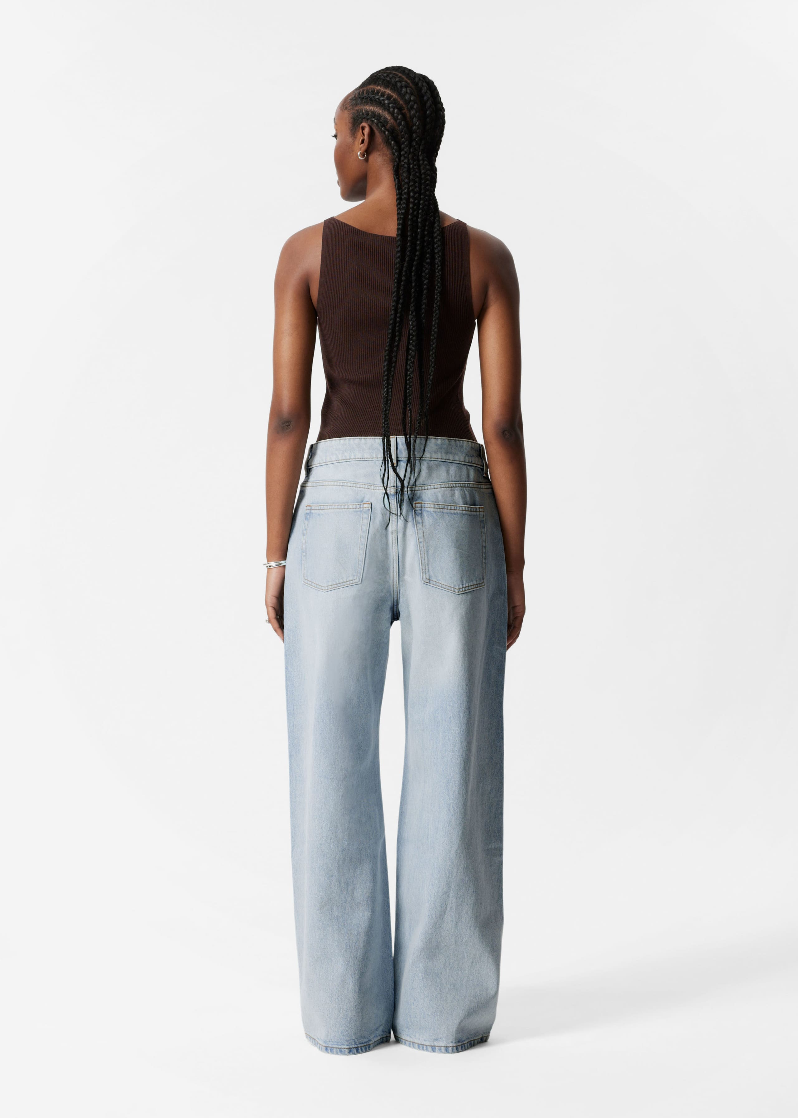 Rippstrick-Tanktop - Weiß - Lookbook