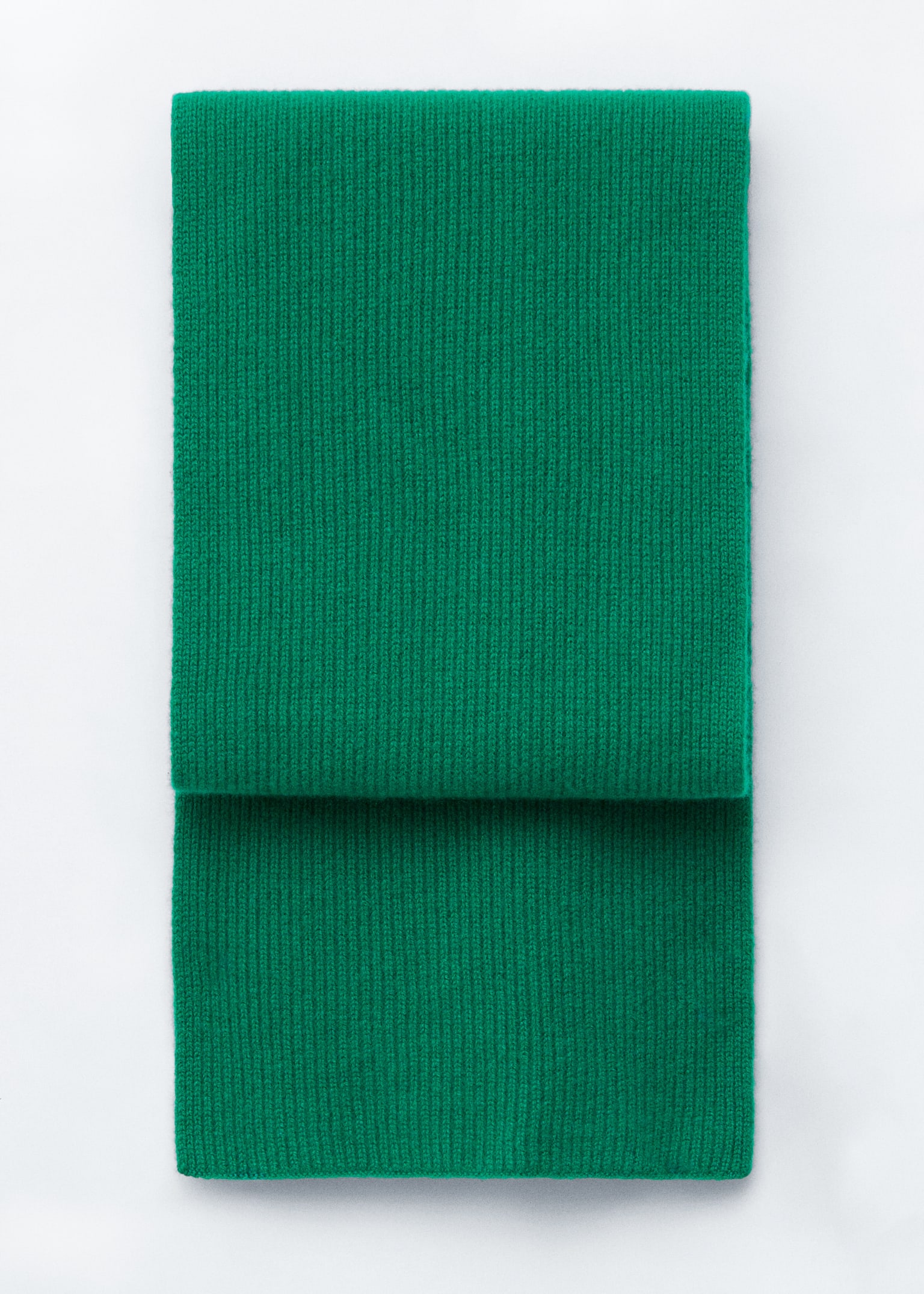 Cashmere Knit Scarf - Green/Navy Blue