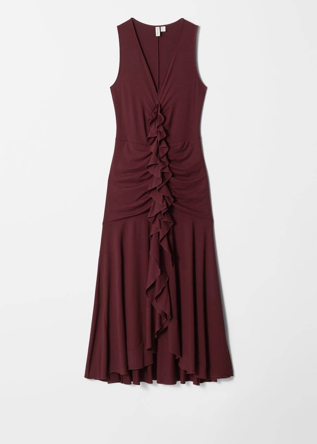 Image of V-Neck Ruffle Maxi Dress