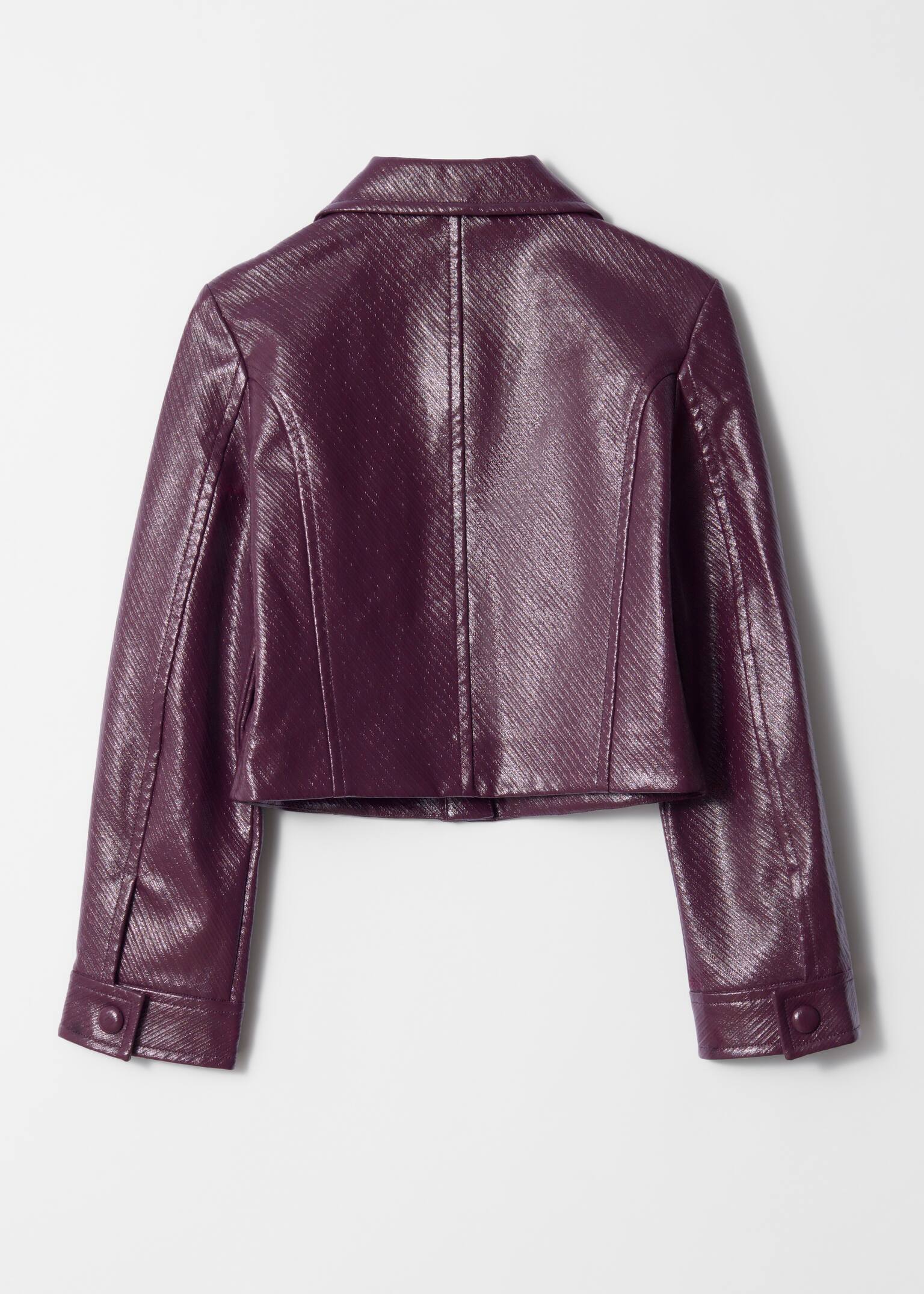 Veste courte à poches plaquées - Prune