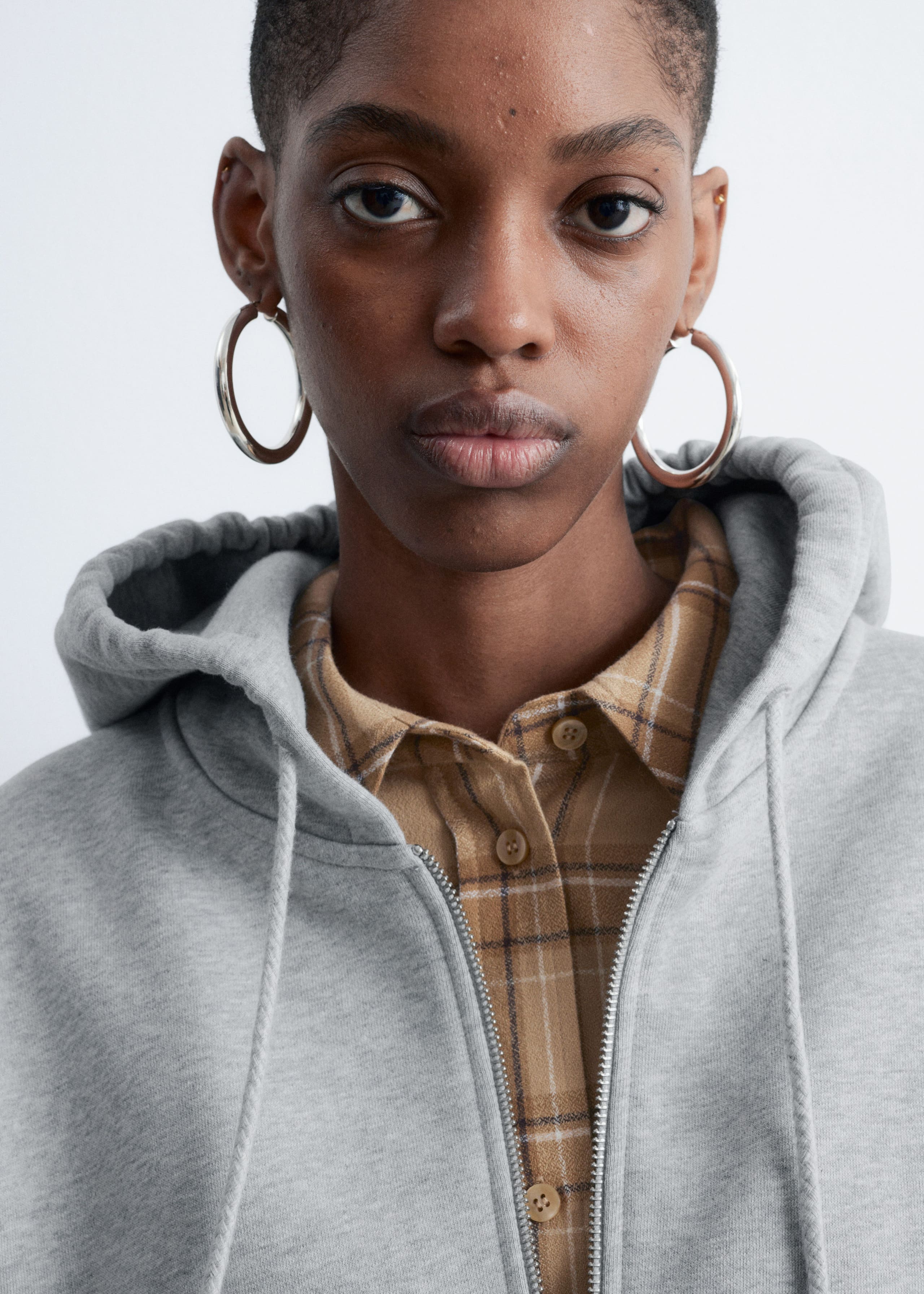 Image of Cropped Zip-Up Hoodie
