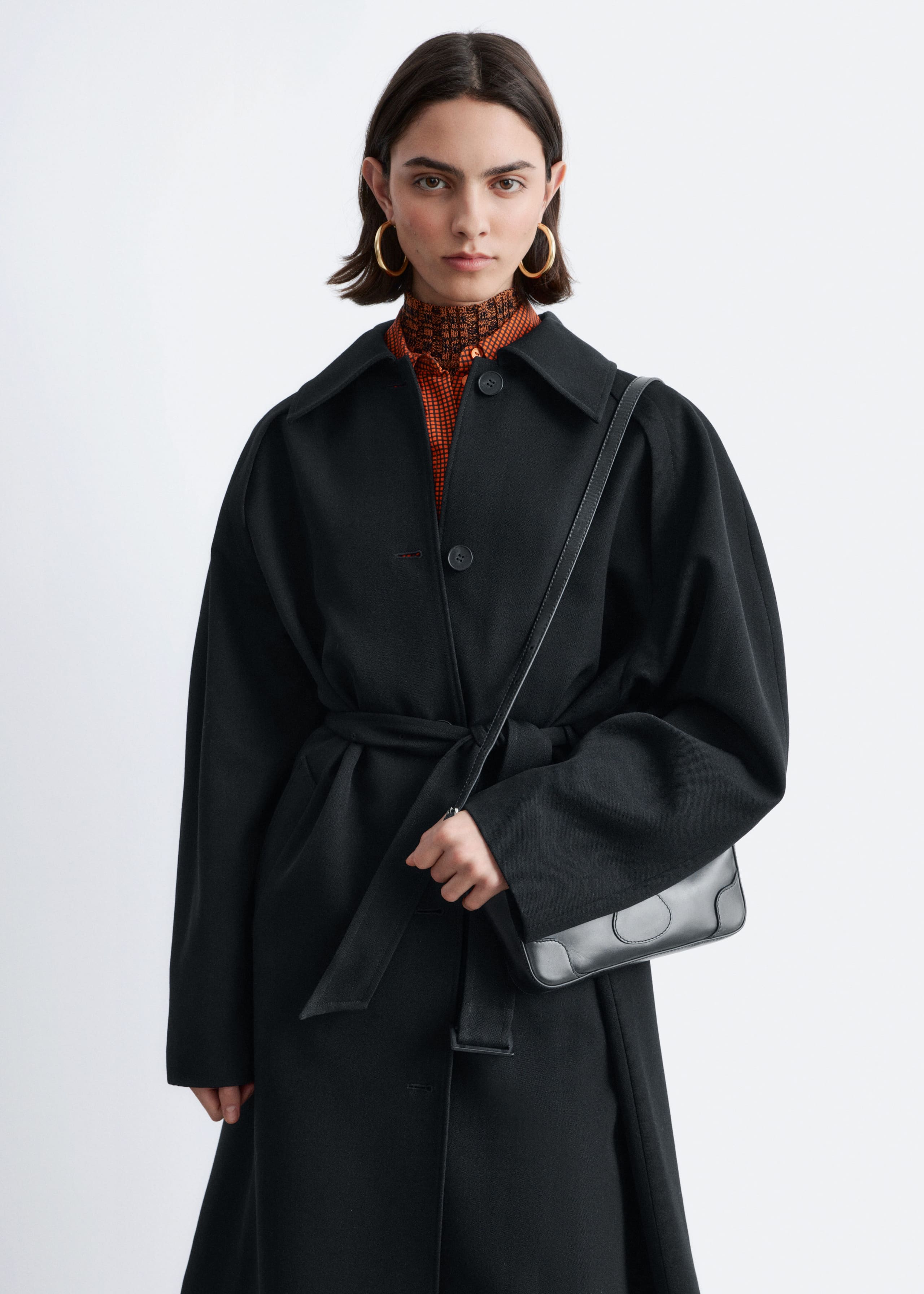 Image of Trenchcoat aus Wolle mit Bindegürtel