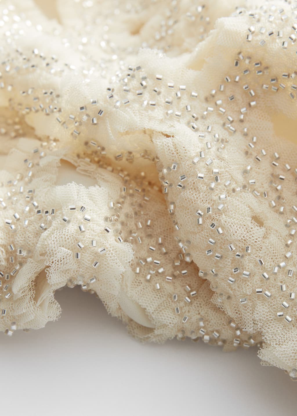 Image of Beaded Tulle Mini Dress