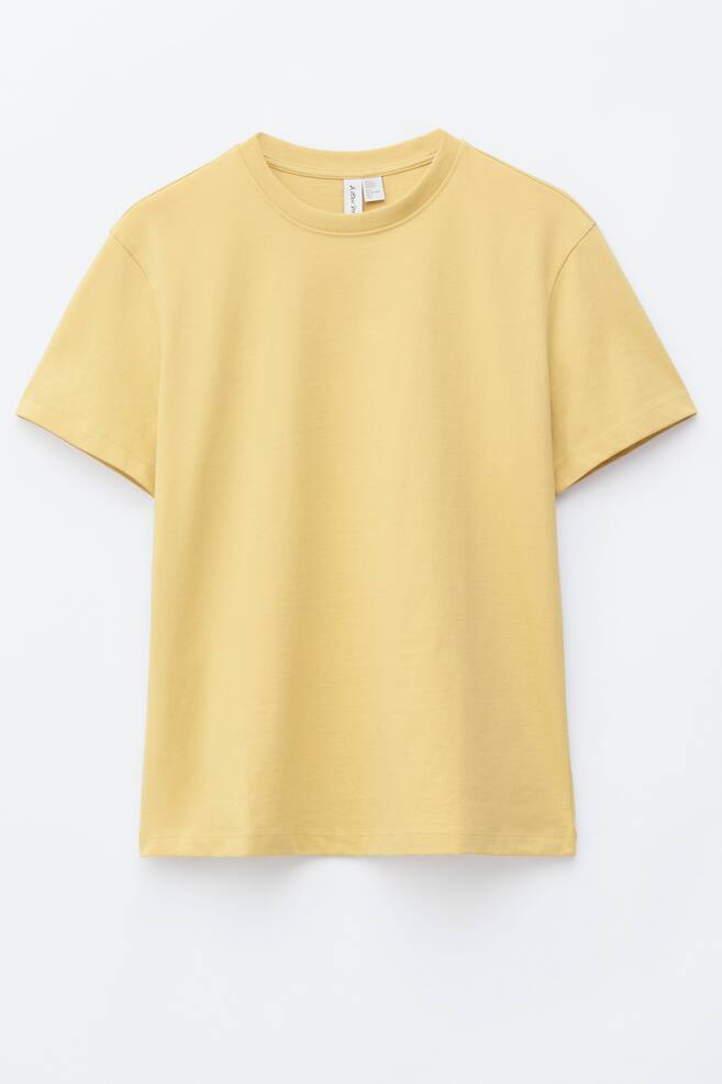 T-Shirt aus Baumwolle mit Rundhalsausschnitt - Gelb/Rosa/Grau meliert/Vanille/Helles Taupe/Weiß/Dunkelbraun/Braun/Navyblau/weiß gestreift/Schwarz/Hellblau/Hellrosa/Flieder/Rosa/Braun/Gestreift - 1