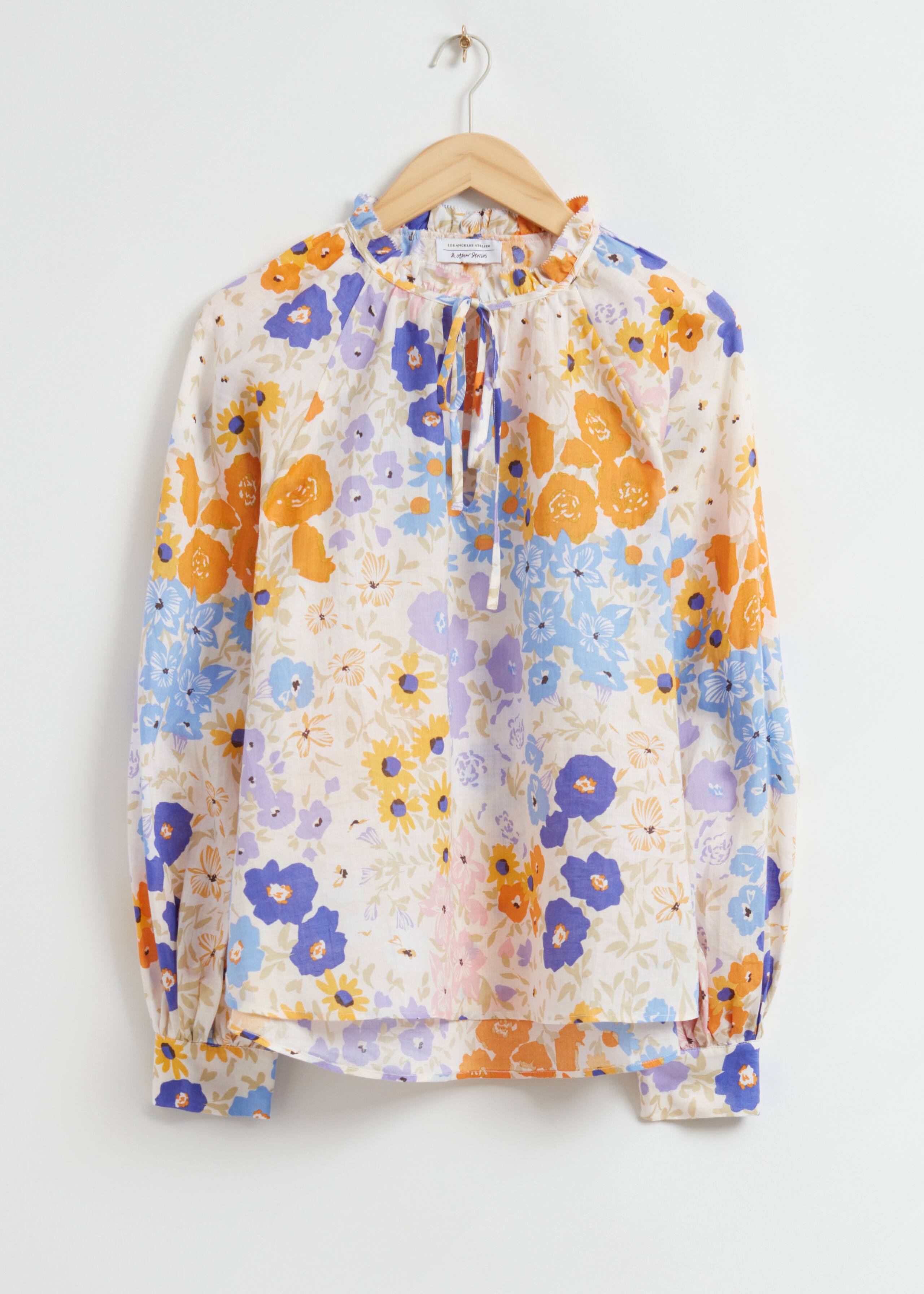 Blusa oversize con maniche voluminose - Multi Floral Print - Natura morta