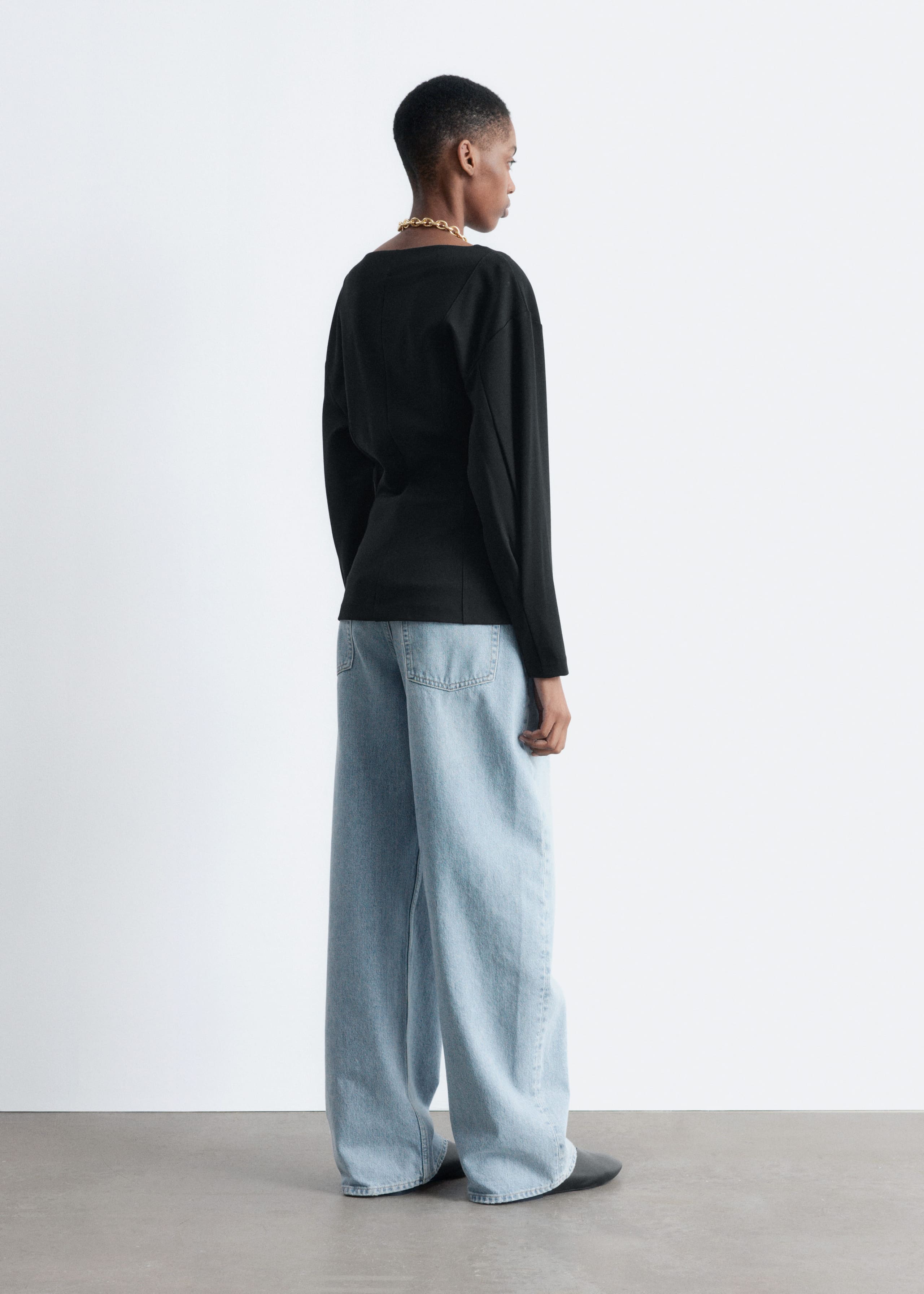 Image of Sculpted Boatneck Top