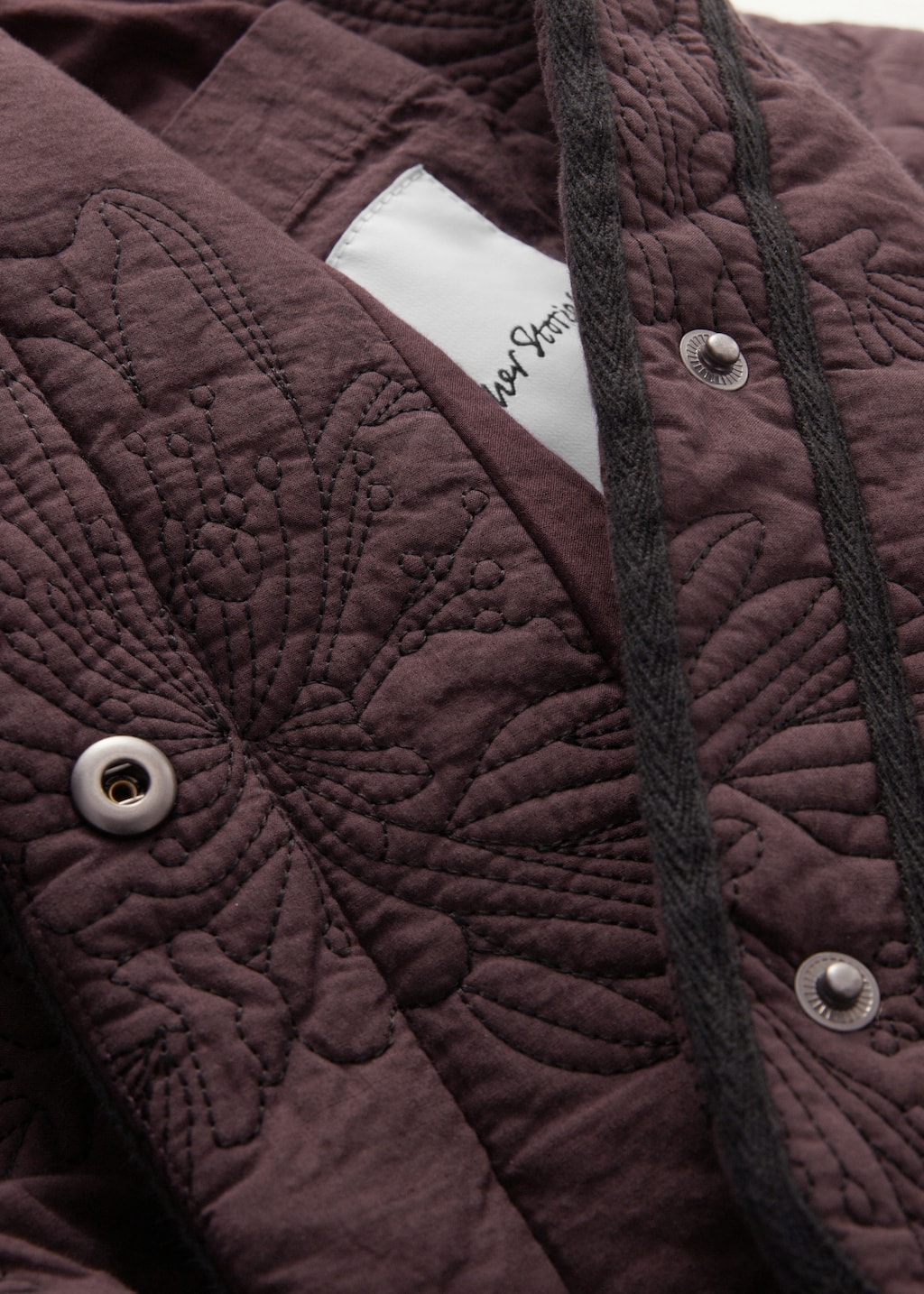 Image of Floral Pattern Quilted Jacket