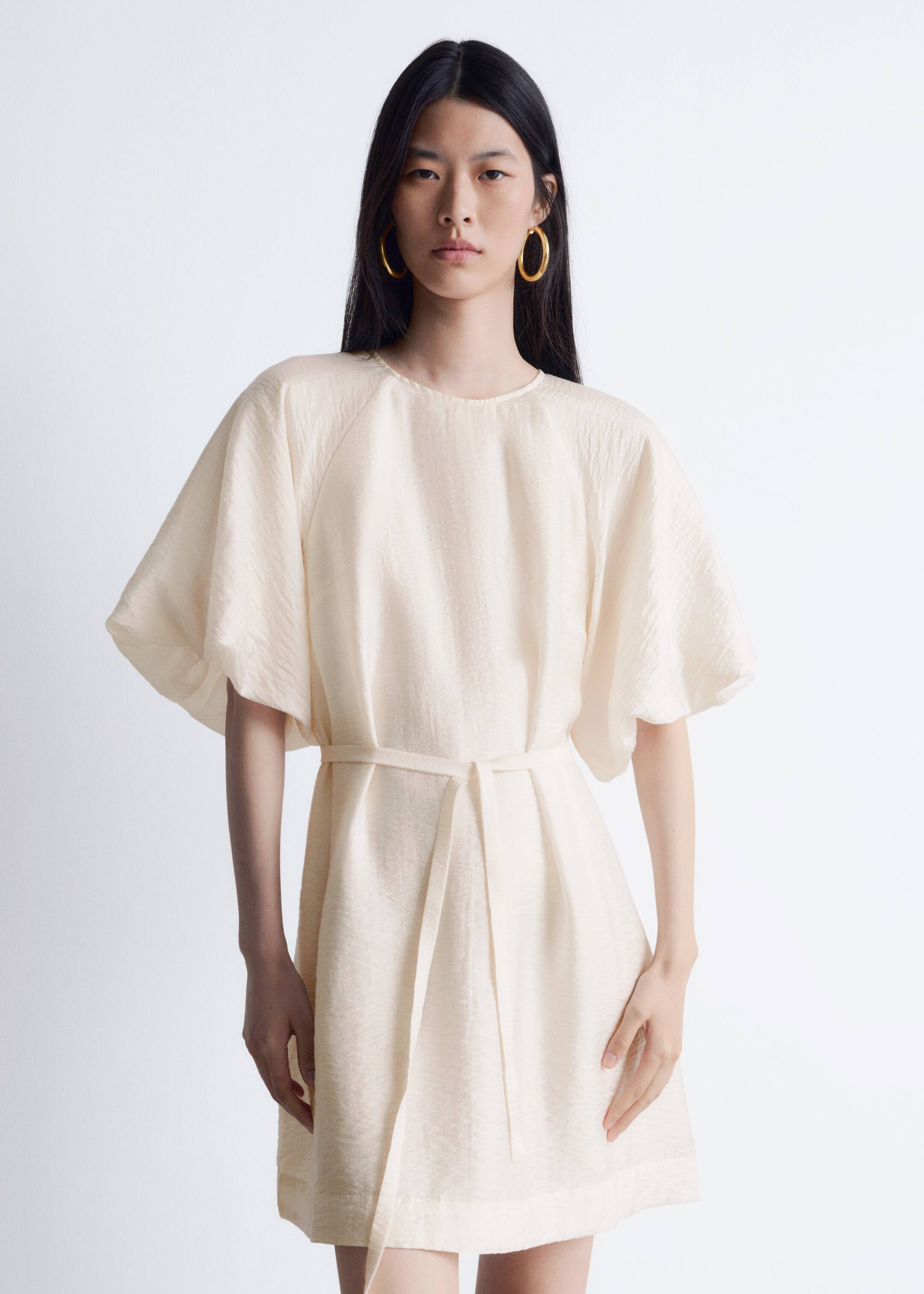 Agrandir l'image: Robe courte à manches volumineuses - Blanc - FEMME | H&M BE 2